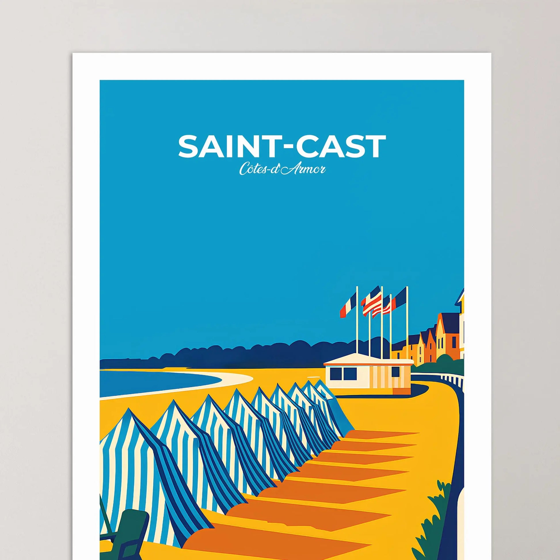 Affiche Saint-Cast-le-Guildo - Poster vintage, impression artistique murale