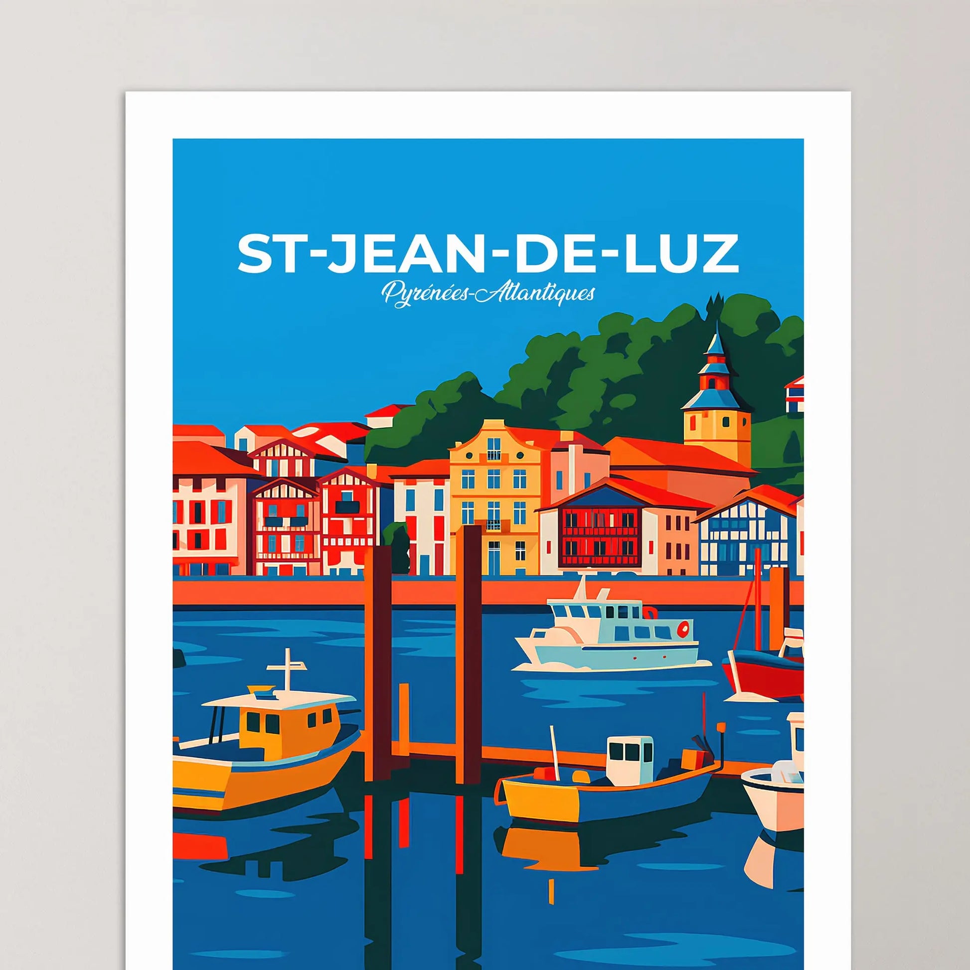 Affiche Saint-Jean-de-Luz - Poster vintage, impression artistique murale