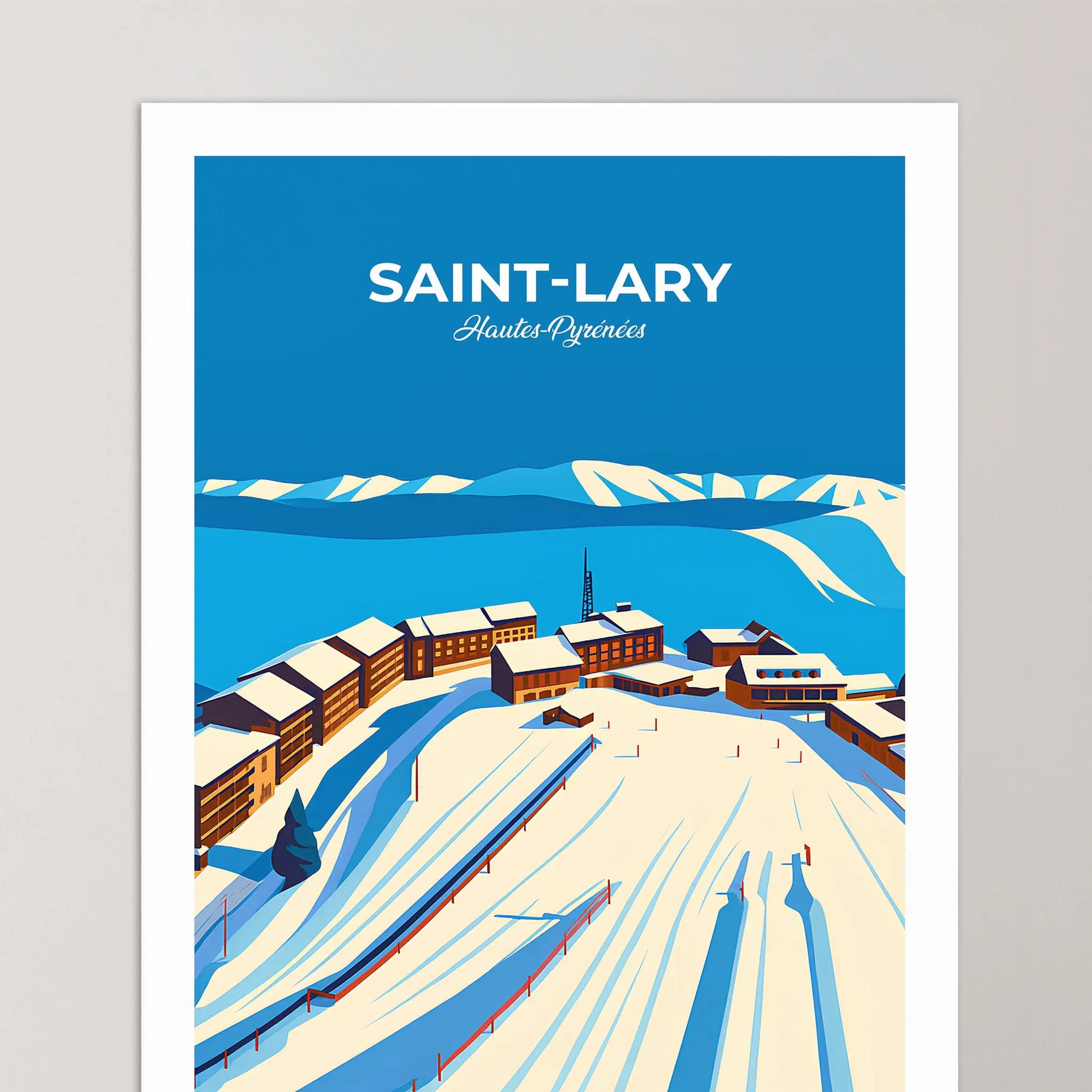Affiche Saint-Lary - Poster vintage, impression artistique murale