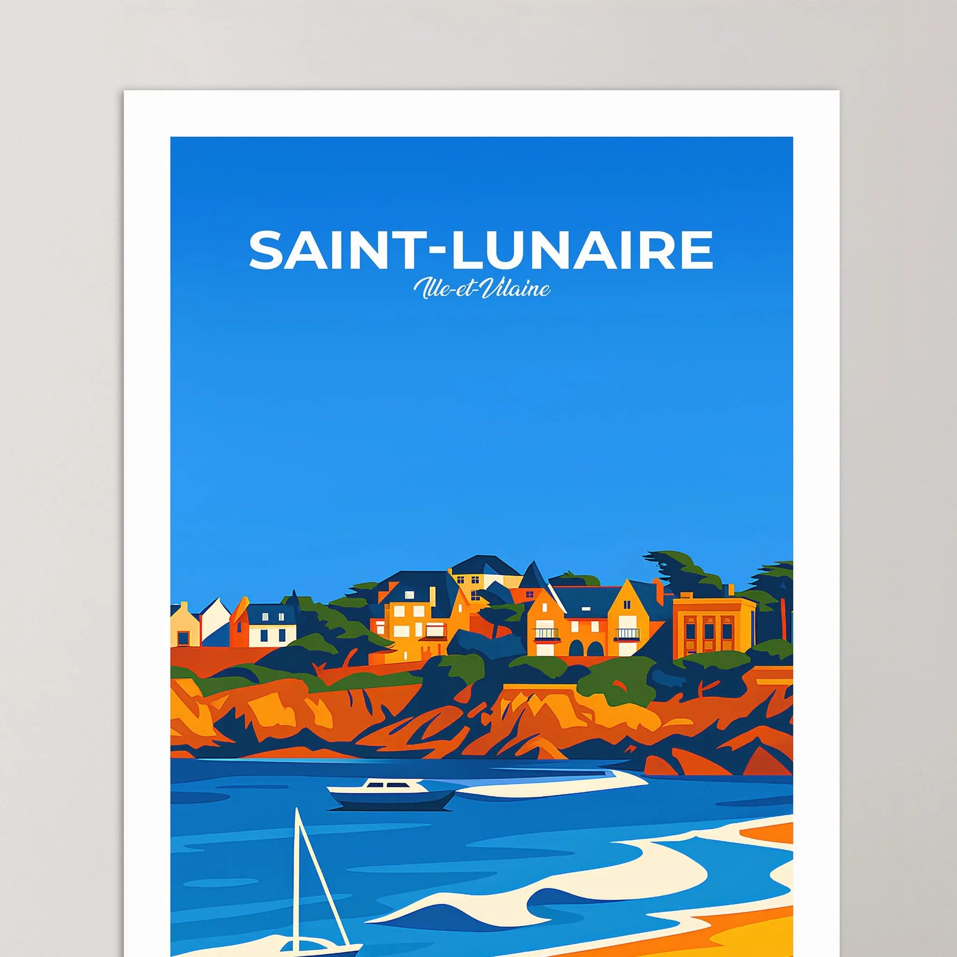 Affiche Saint-Lunaire - Poster vintage, impression artistique murale