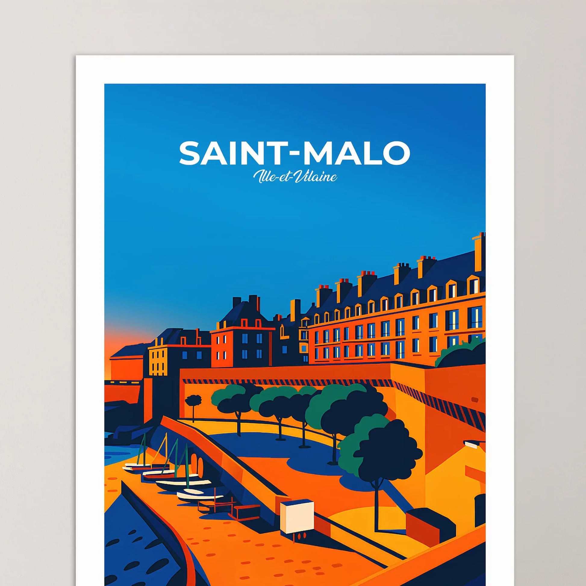 Affiche Saint-Malo - Poster vintage, impression artistique murale