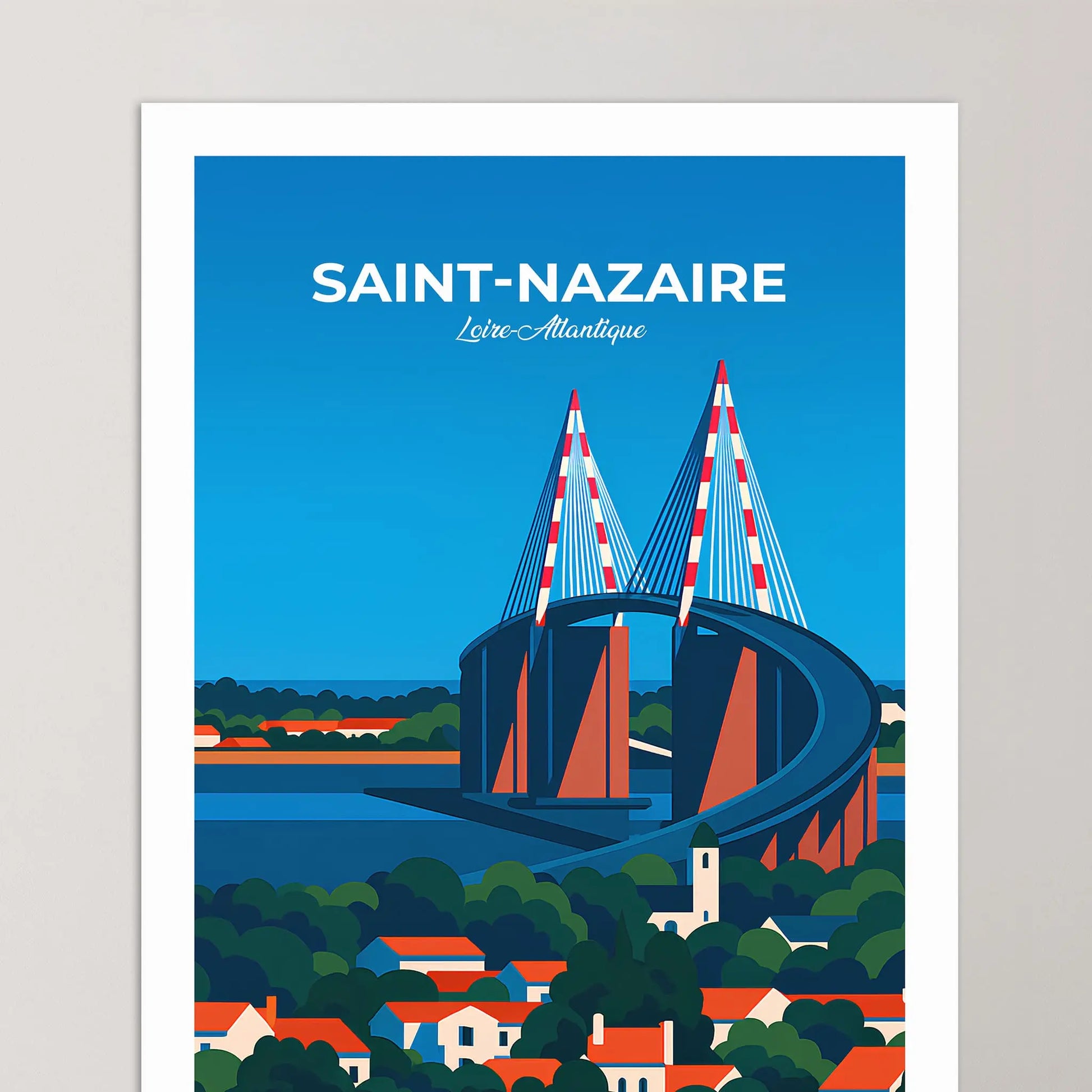 Affiche Saint-Nazaire - Poster vintage, impression artistique murale