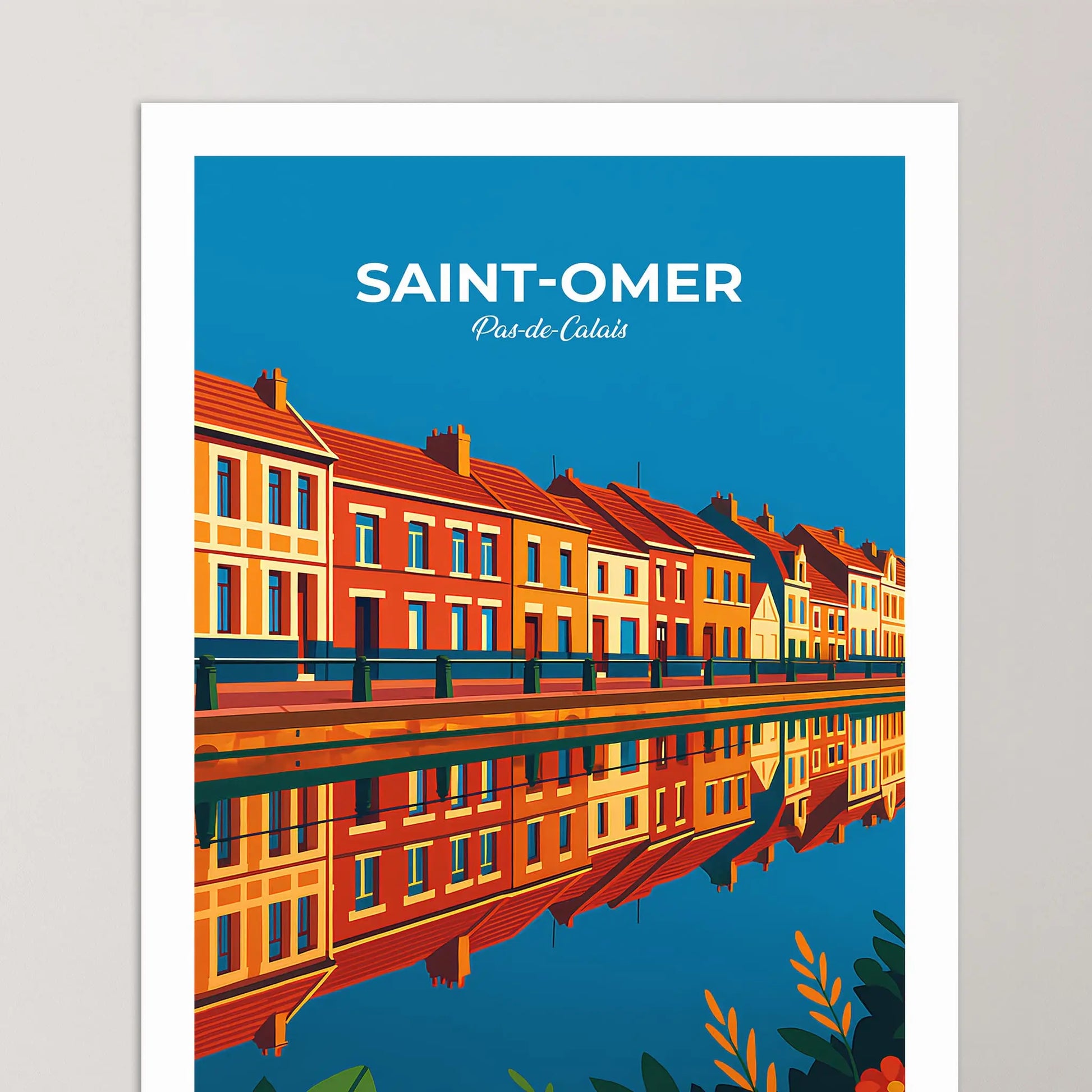 Affiche Saint-Omer - Poster vintage, impression artistique murale