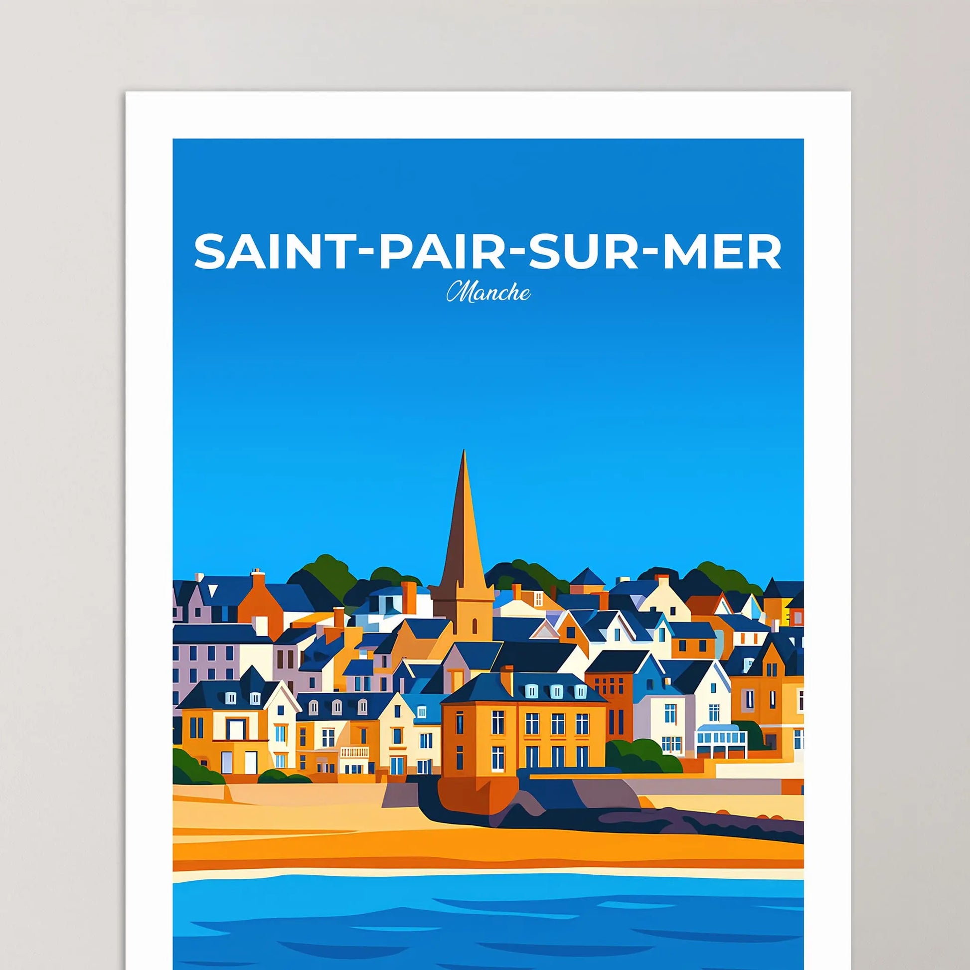 Affiche Saint-Pair-sur-Mer - Poster vintage, impression artistique murale