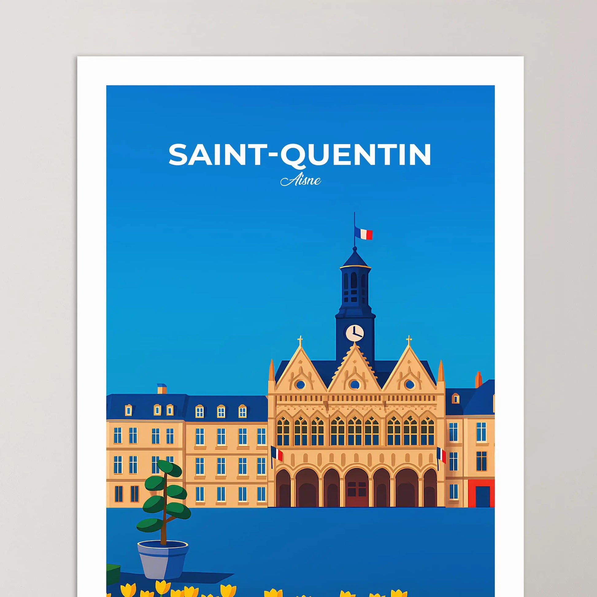 Affiche Saint-Quentin - Poster vintage, impression artistique murale
