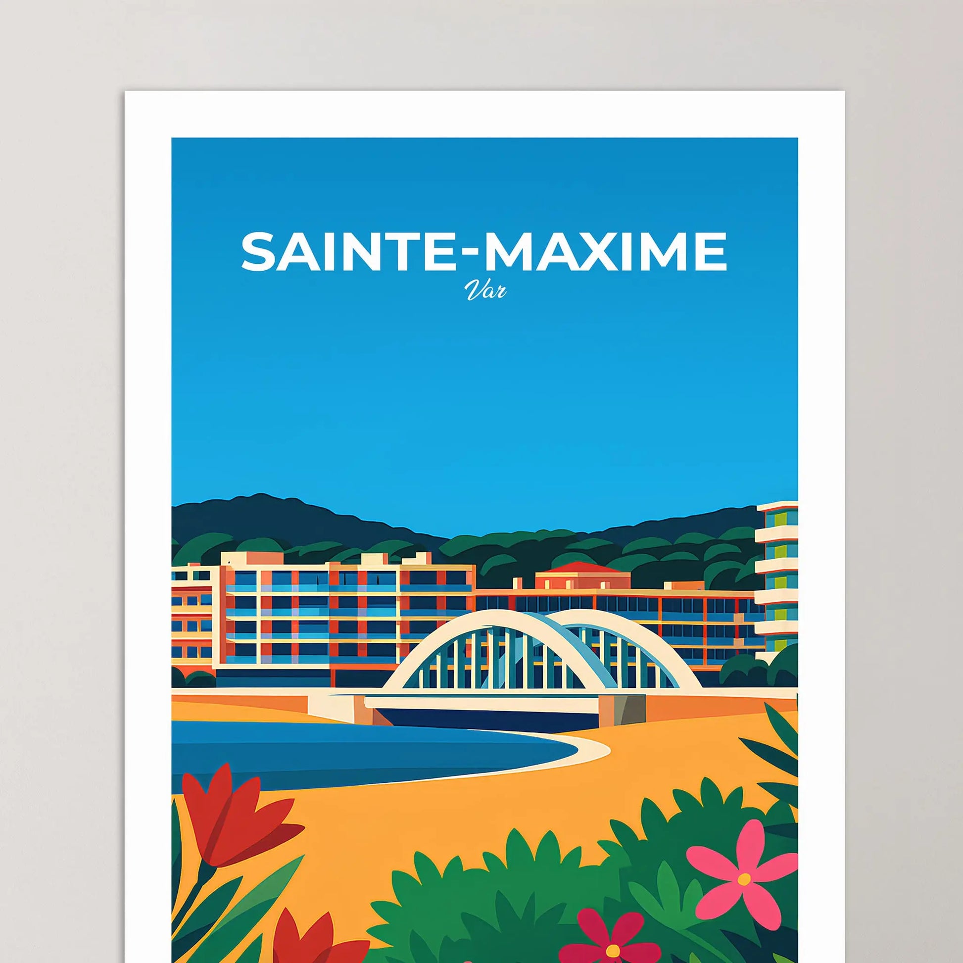 Affiche Sainte-Maxime - Poster vintage, impression artistique murale
