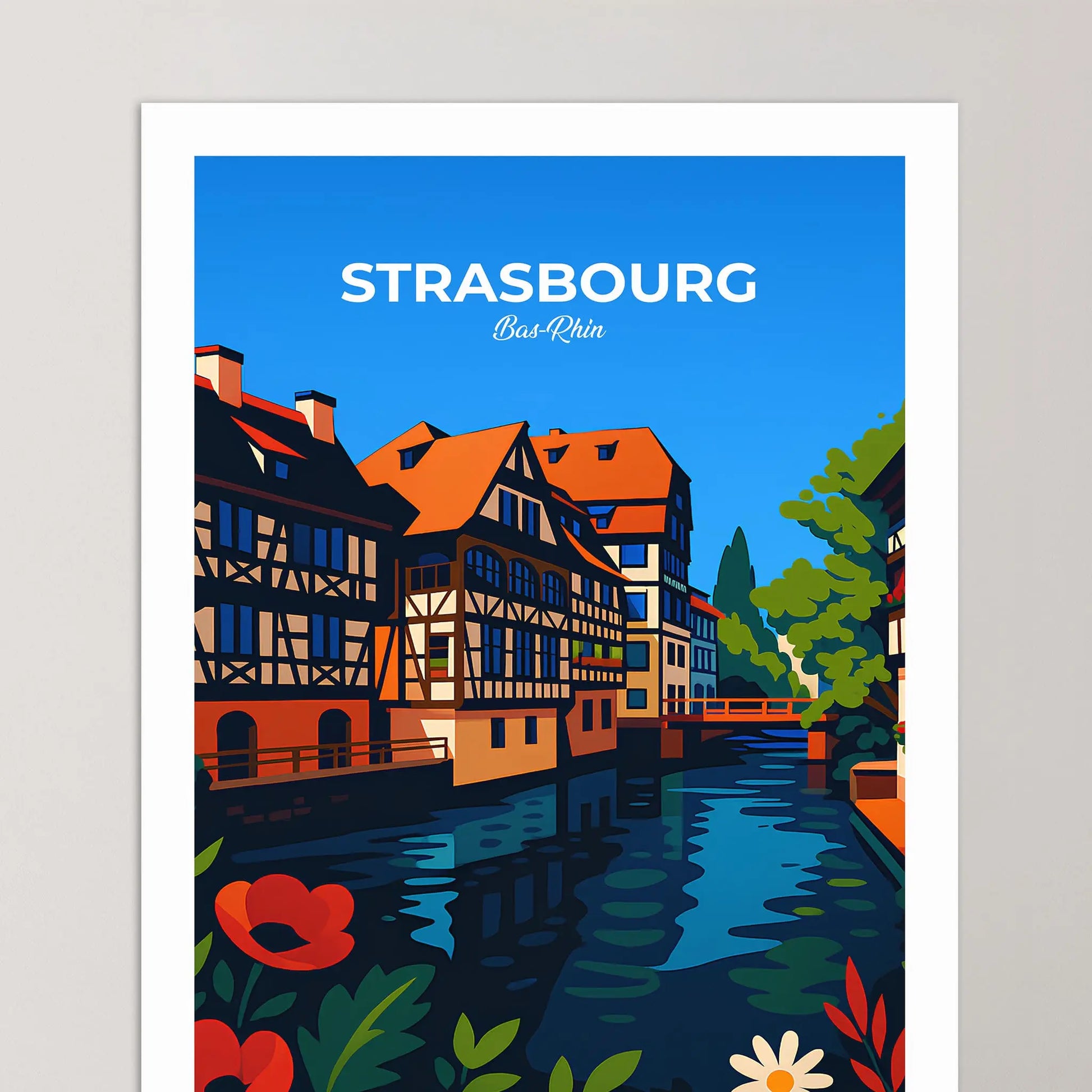 Affiche Strasbourg - Poster vintage, impression artistique murale