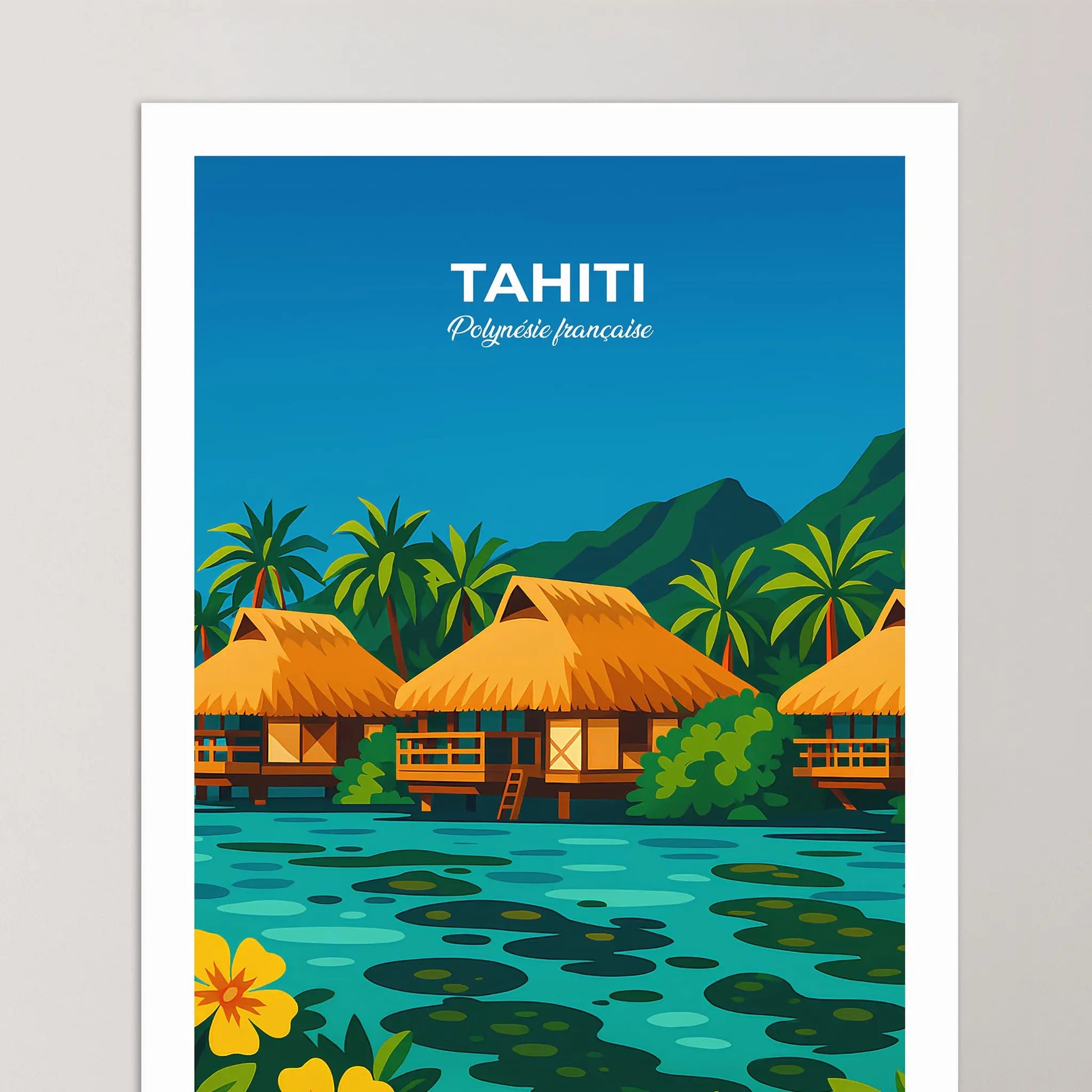 Affiche Tahiti - Poster vintage, impression artistique murale