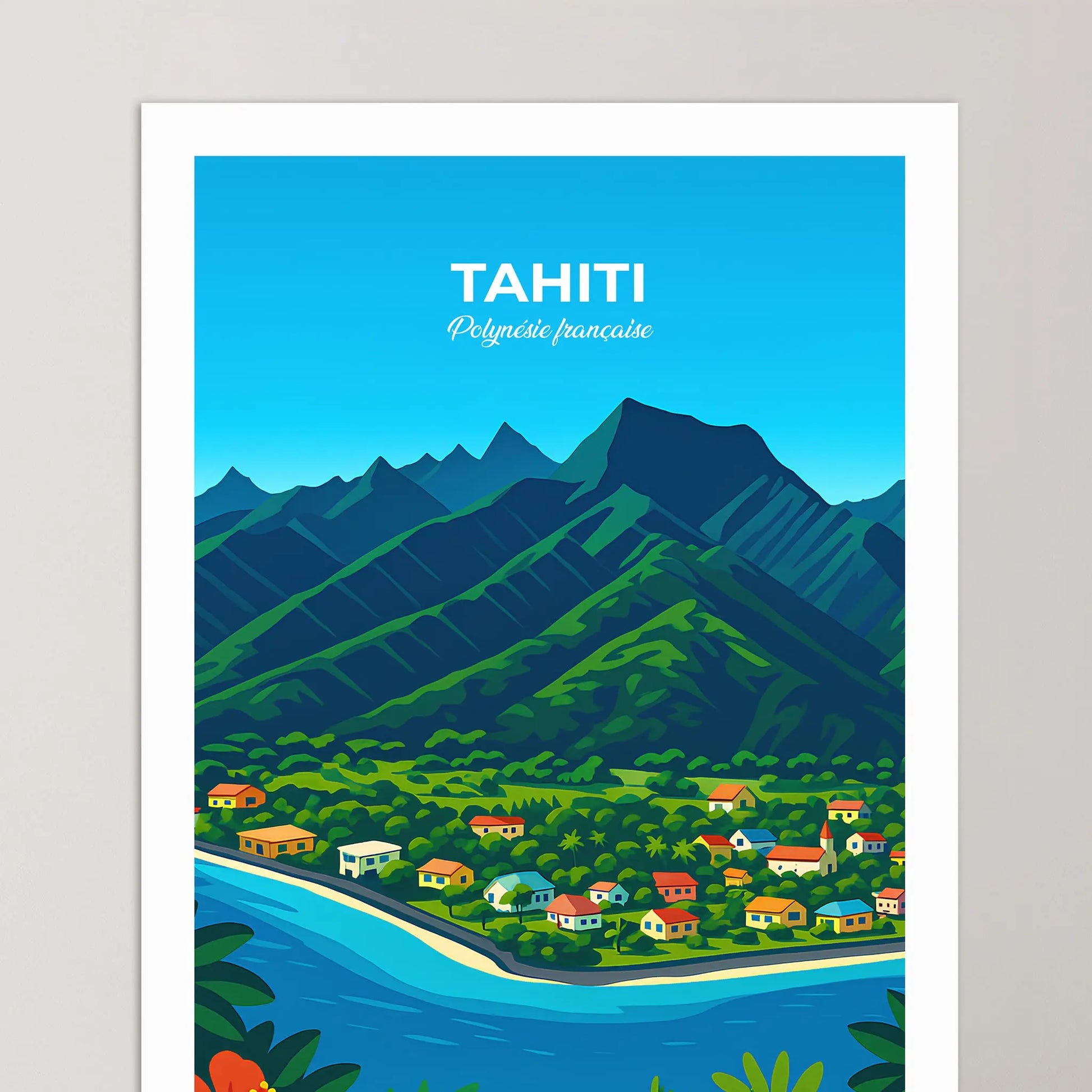 Affiche Tahiti - Poster vintage, impression artistique murale