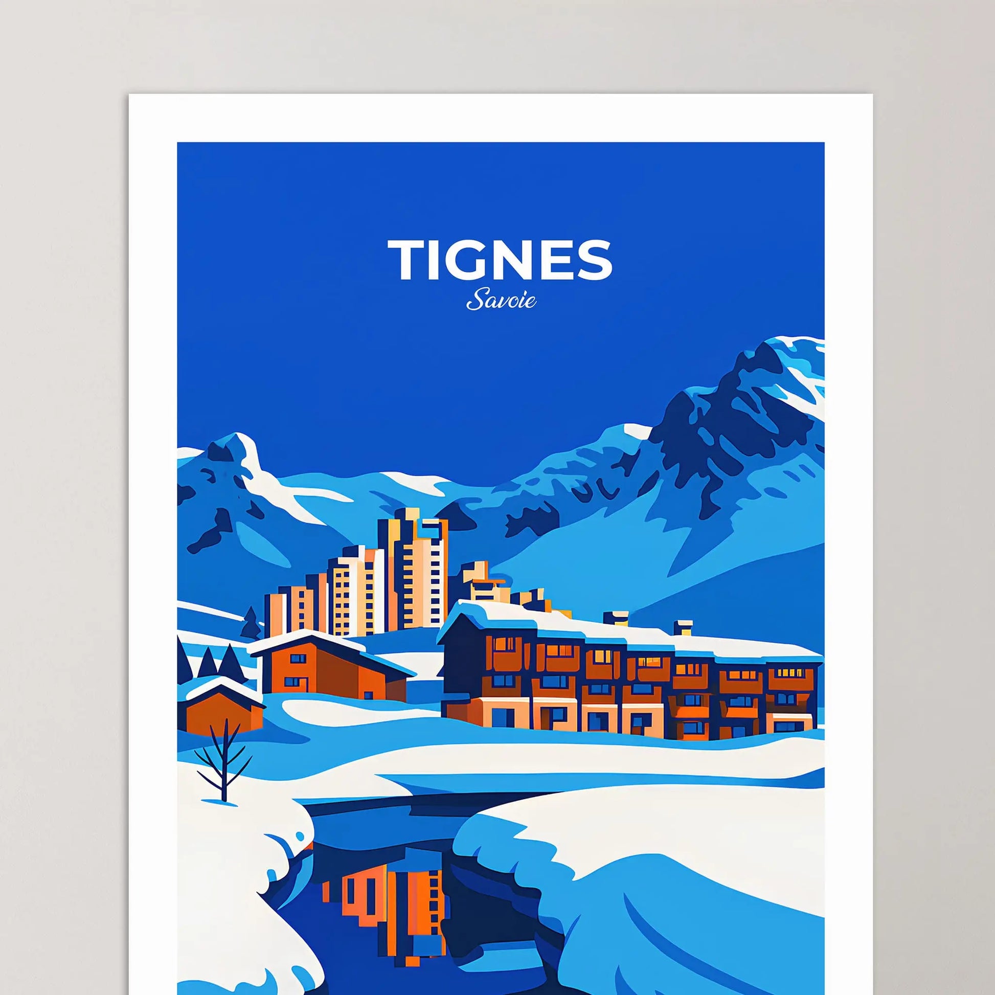 Affiche Tignes - Poster vintage, impression artistique murale