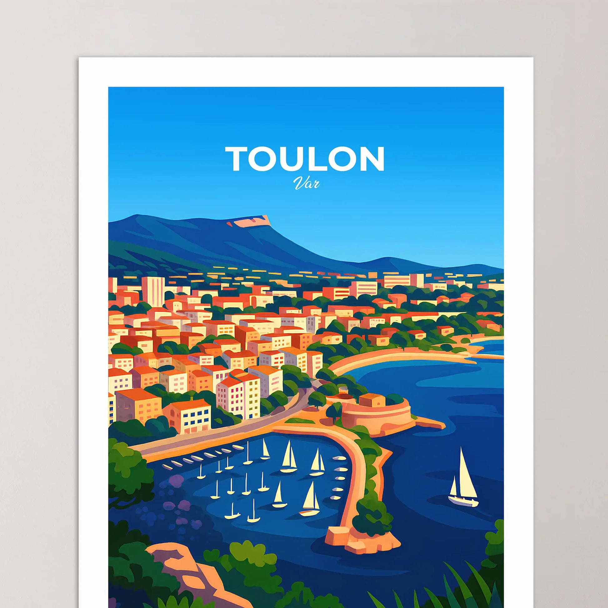Affiche Toulon - Poster vintage, impression artistique murale