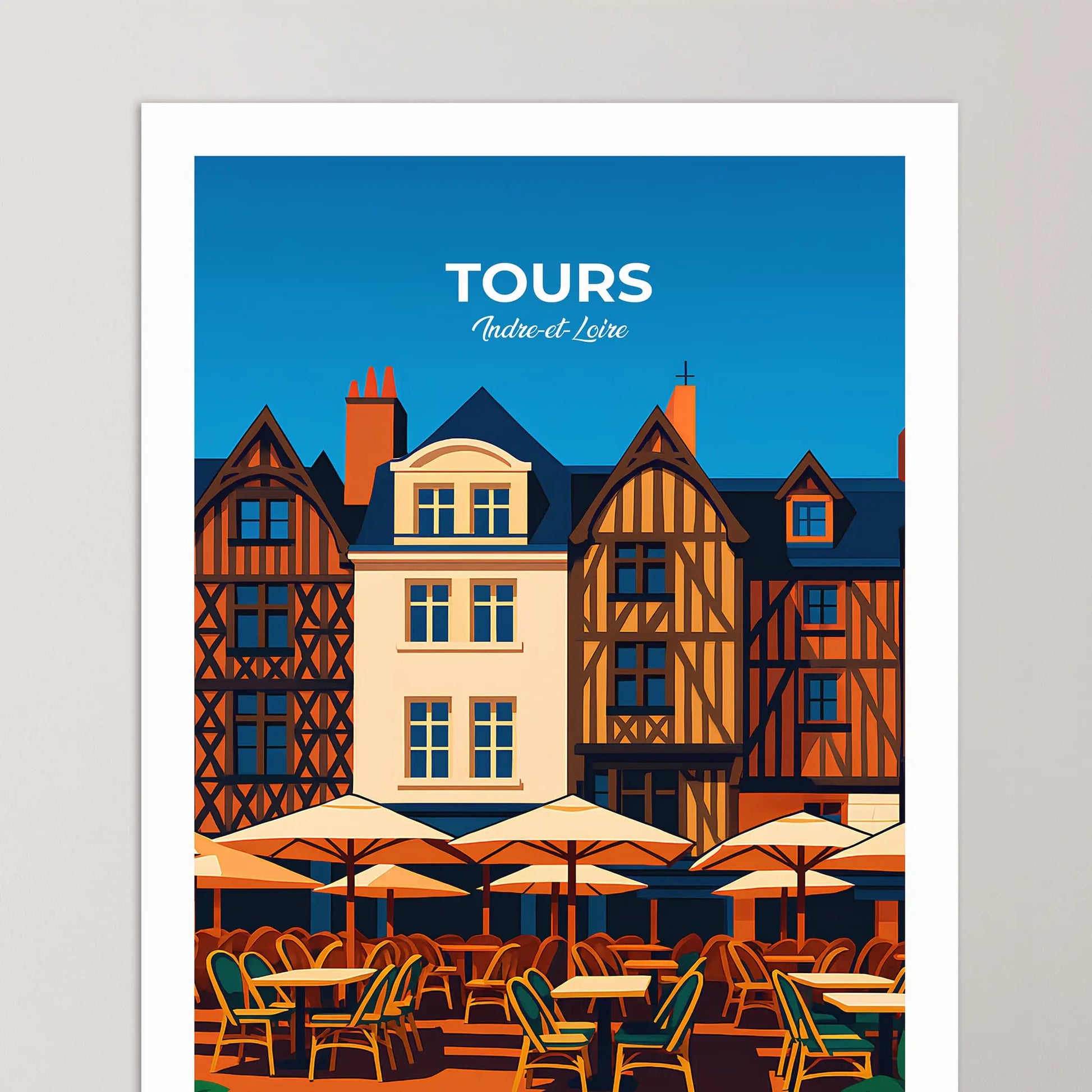 Affiche Tours - Poster vintage, impression artistique murale