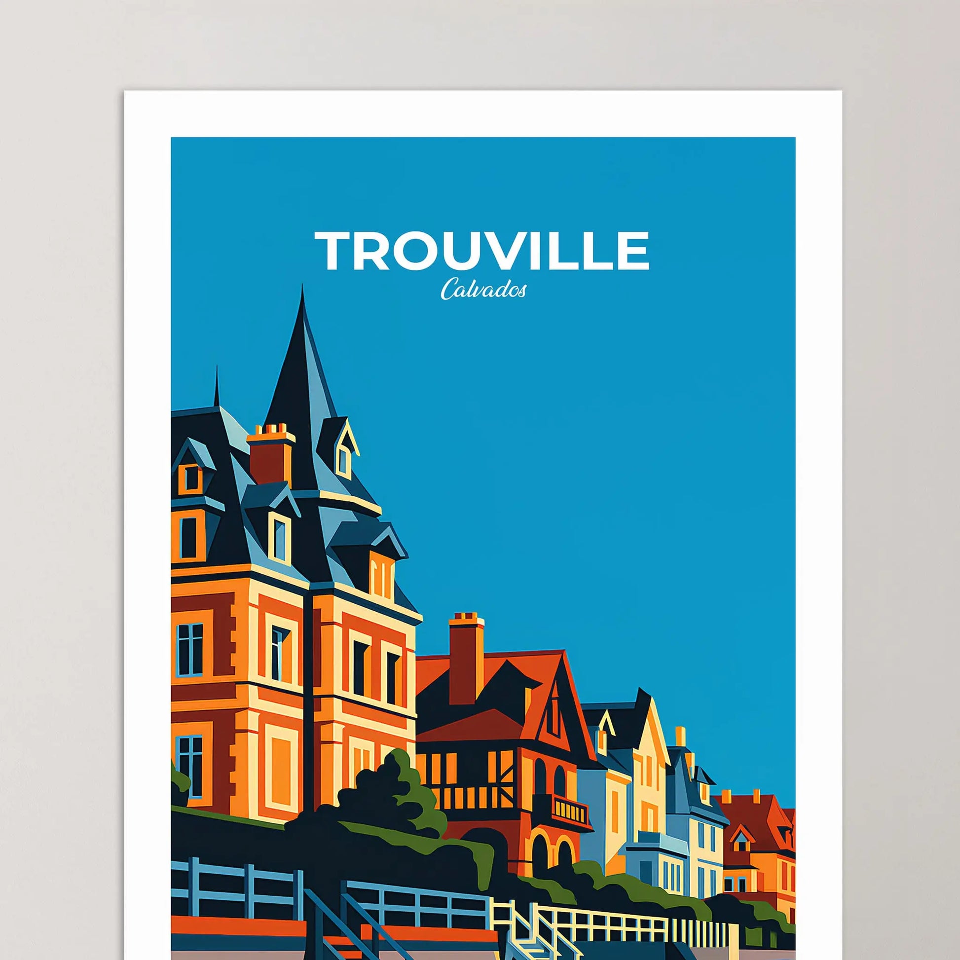 Affiche Trouville-sur-Mer - Poster vintage, impression artistique murale