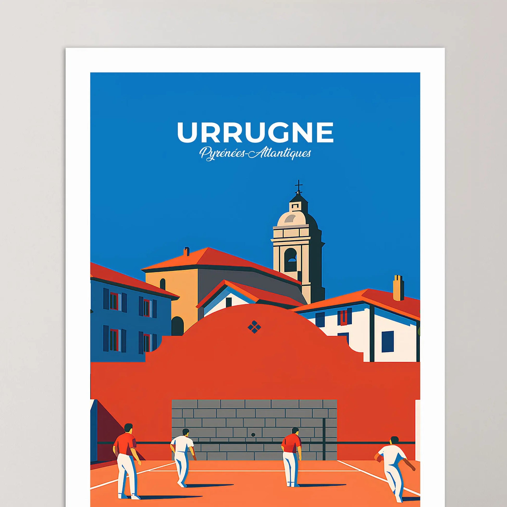 Affiche Urrugne - Poster vintage, impression artistique murale