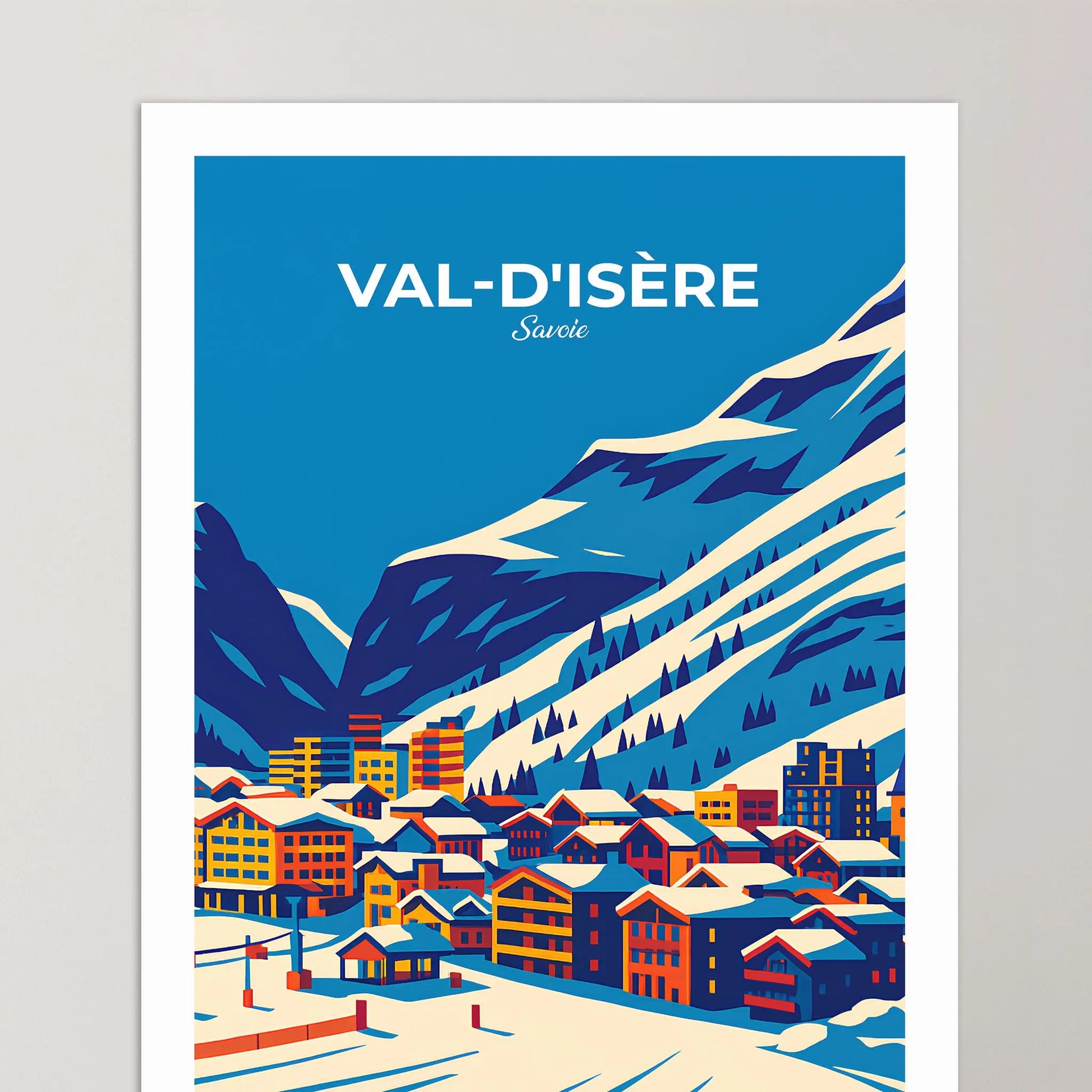 Affiche Val-d’Isère - Poster vintage, impression artistique murale