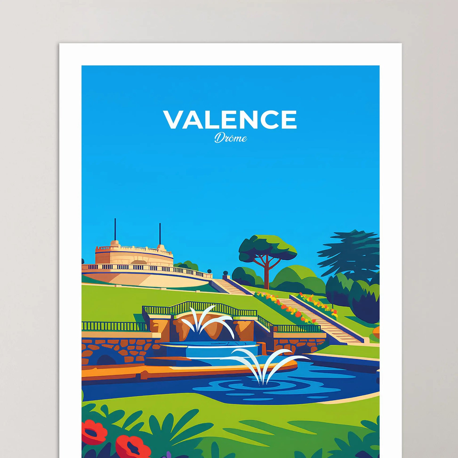 Affiche Valence - Poster vintage, impression artistique murale