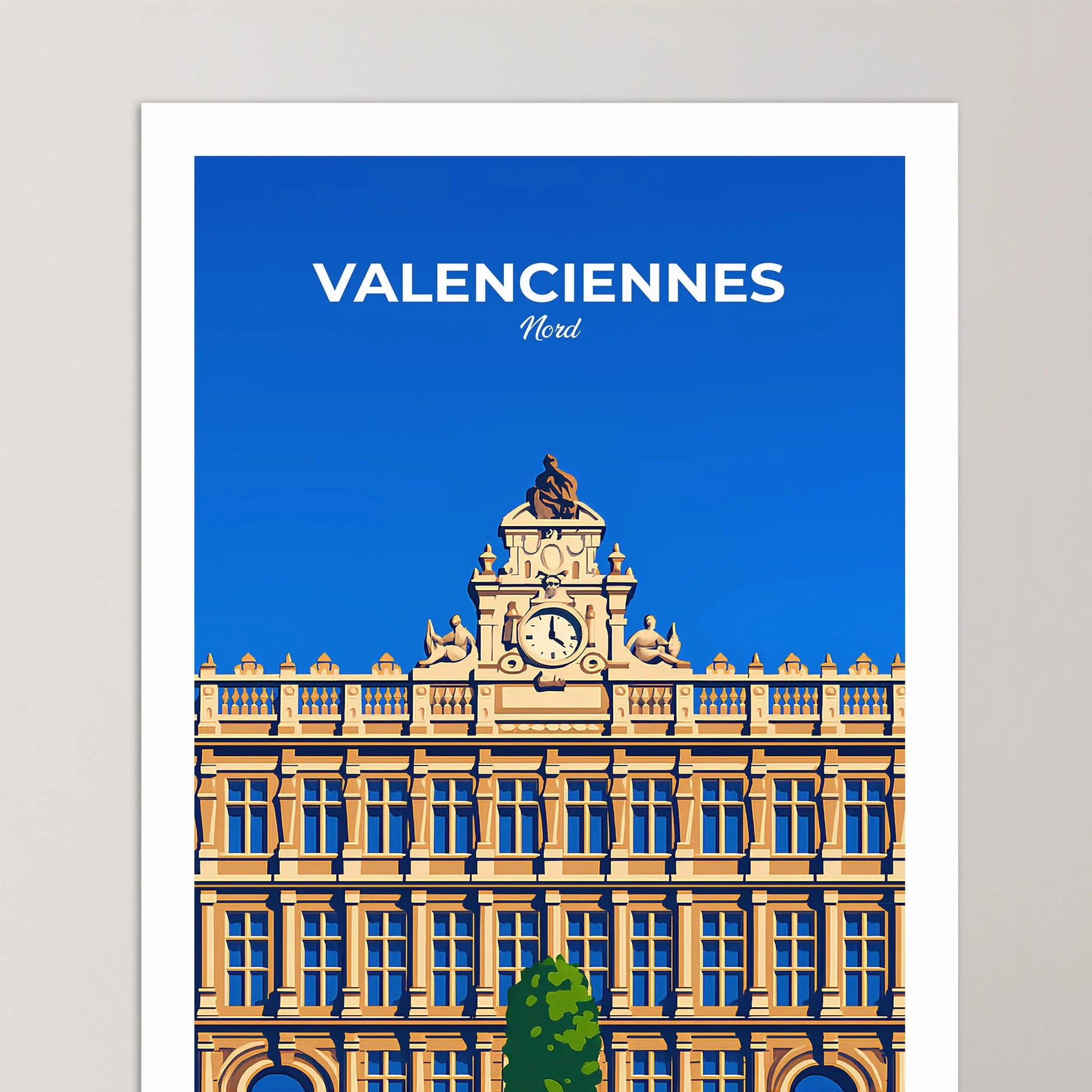 Affiche Valenciennes - Poster vintage, impression artistique murale