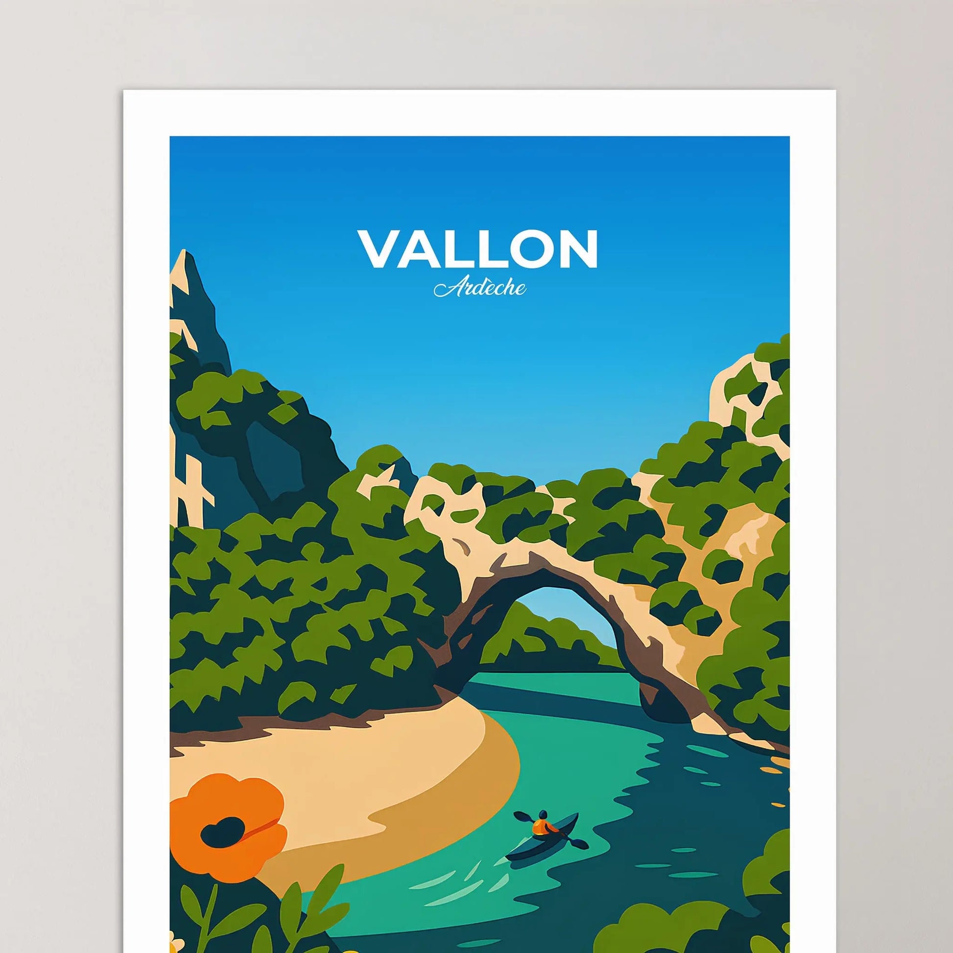 Affiche Vallon-Pont-d’Arc - Poster vintage, impression artistique murale