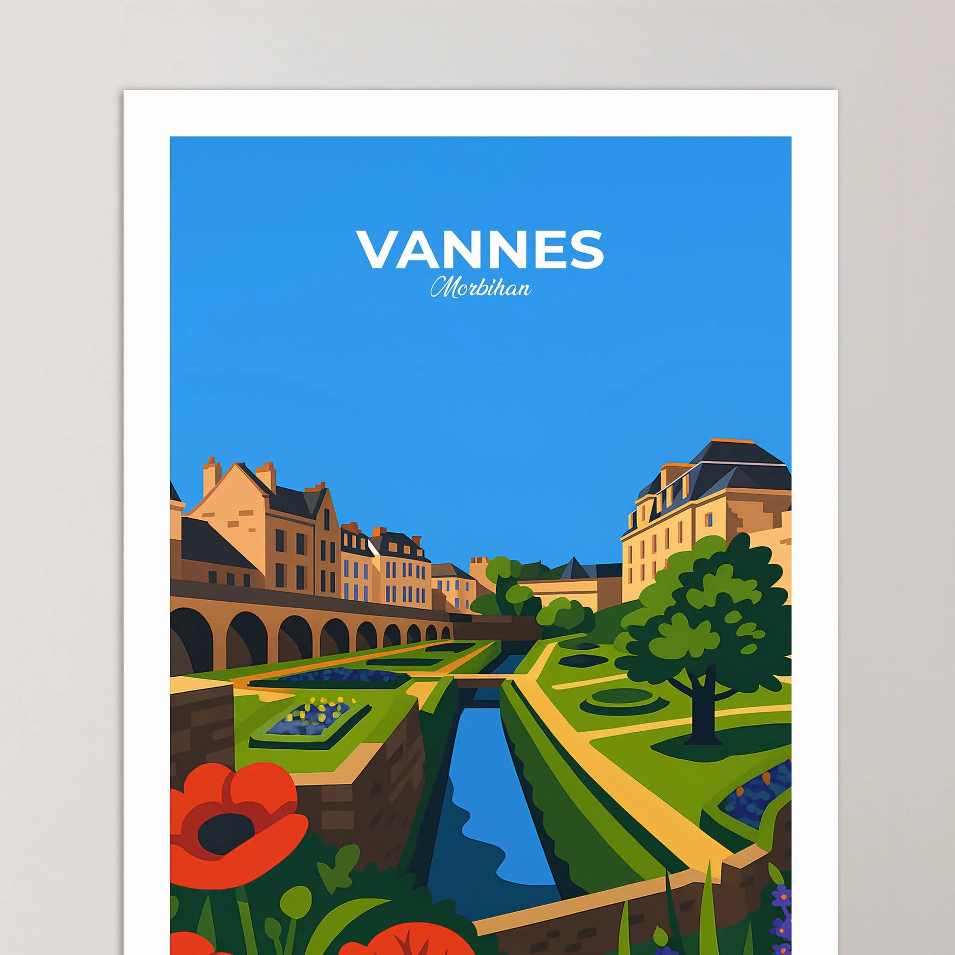 Affiche Vannes - Poster vintage, impression artistique murale