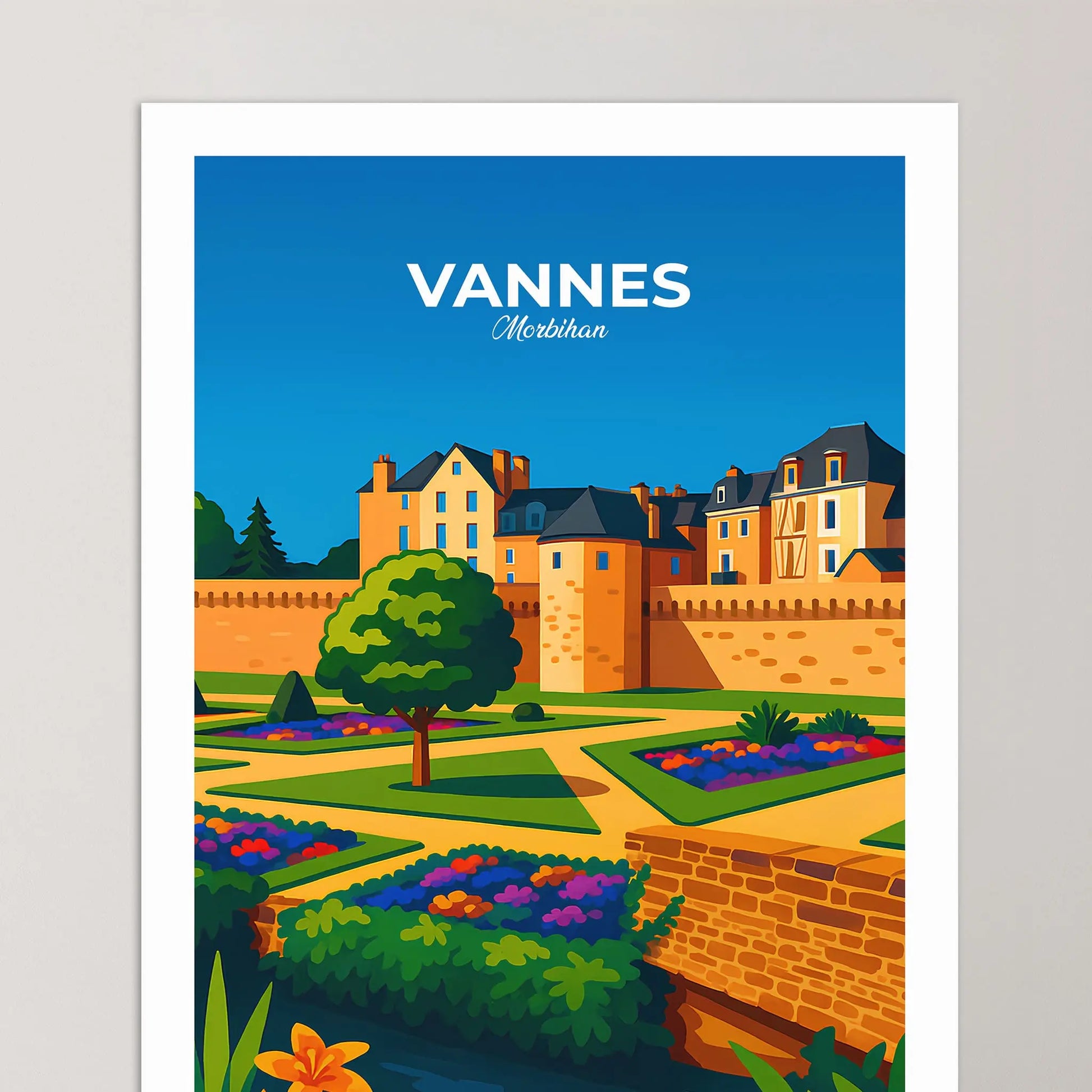 Affiche Vannes - Poster vintage, impression artistique murale