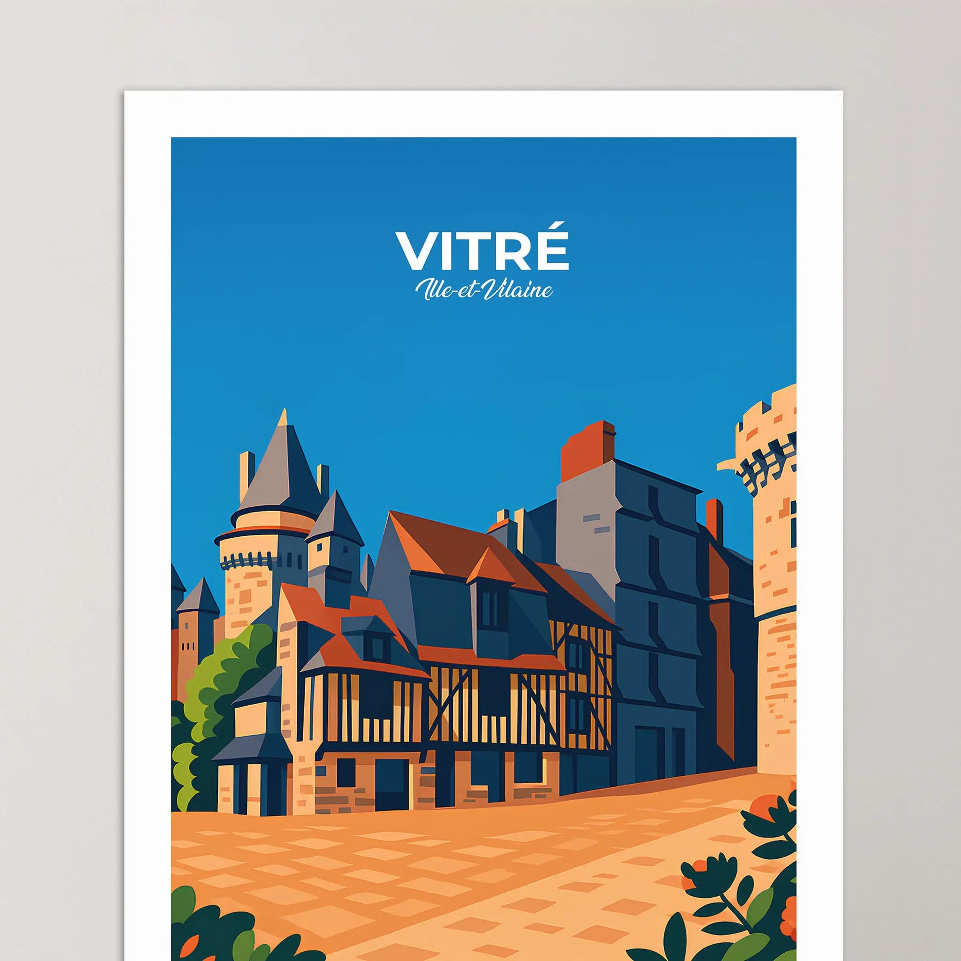 Affiche Vitré - Poster vintage, impression artistique murale