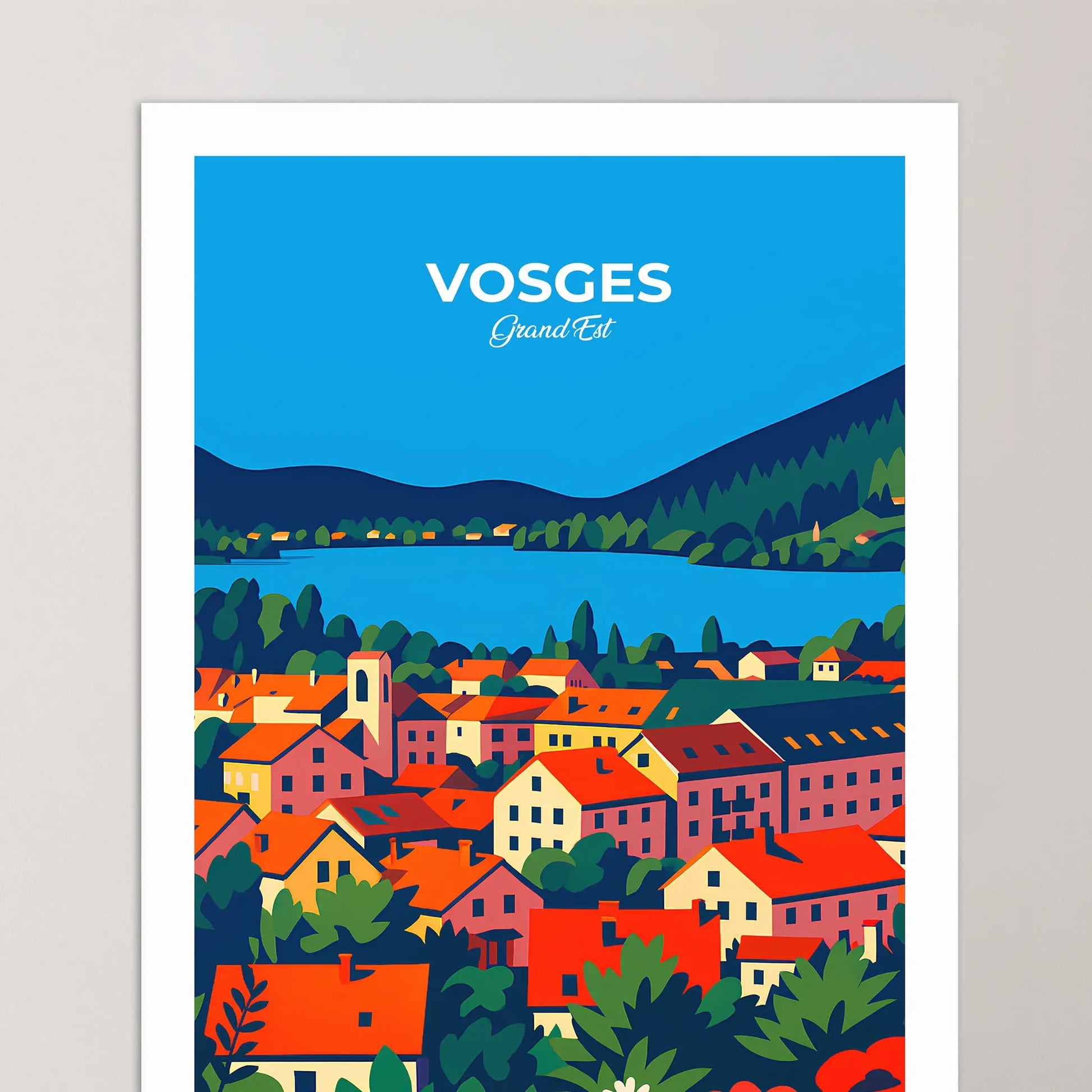 Affiche Vosges - Poster vintage, impression artistique murale