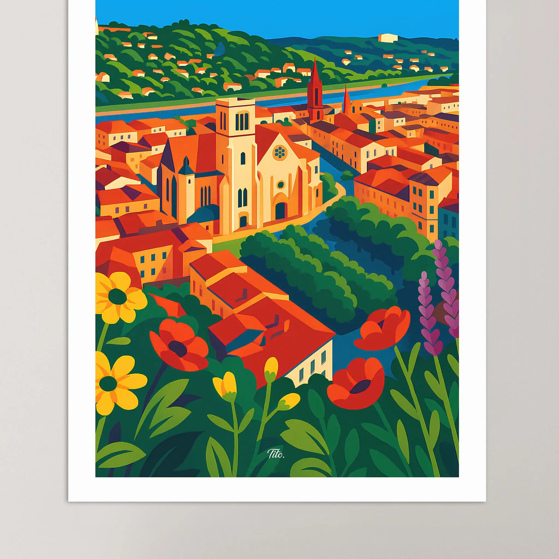 Affiche Agen - Poster vintage, impression artistique murale