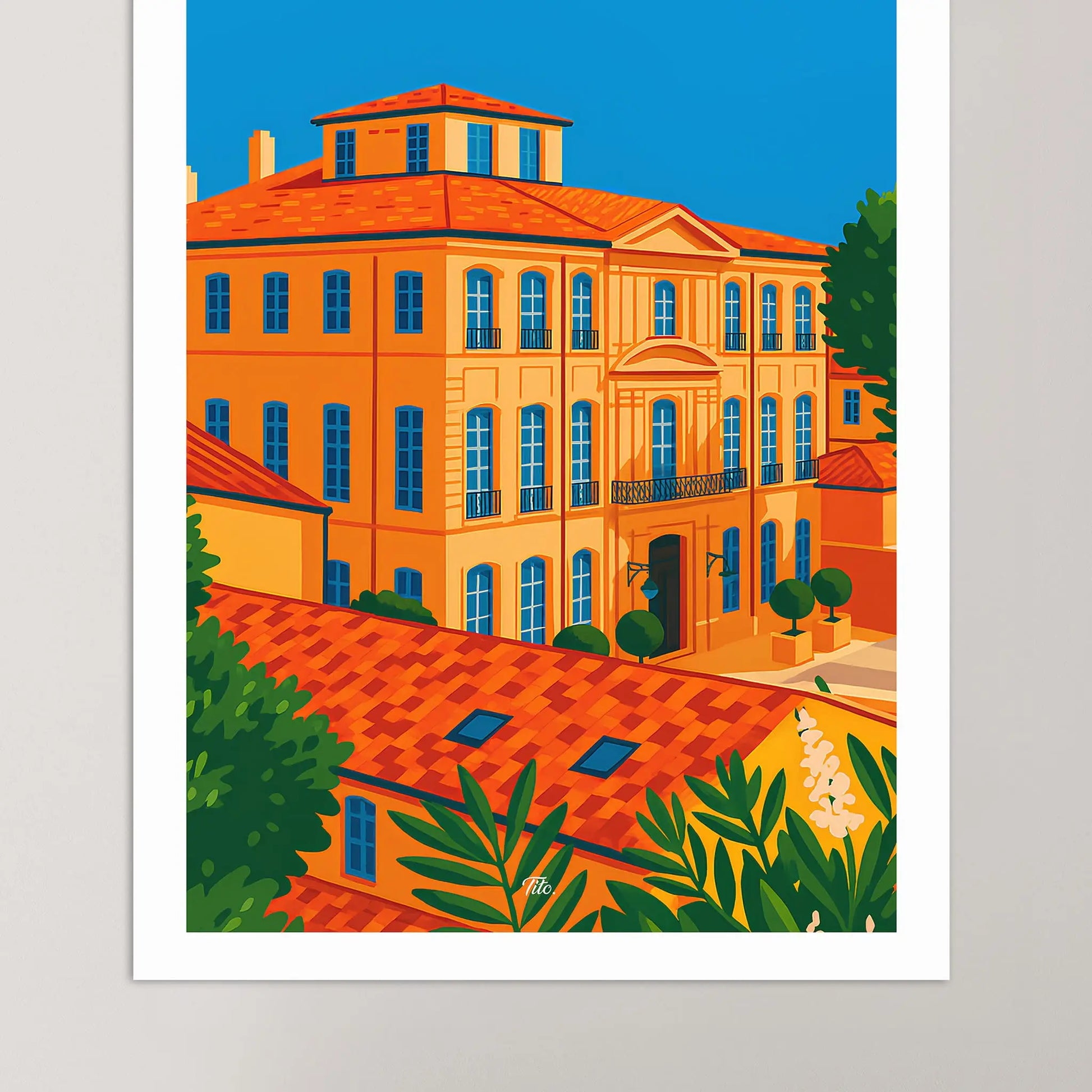 Affiche Aix-en-Provence - Poster vintage, impression artistique murale