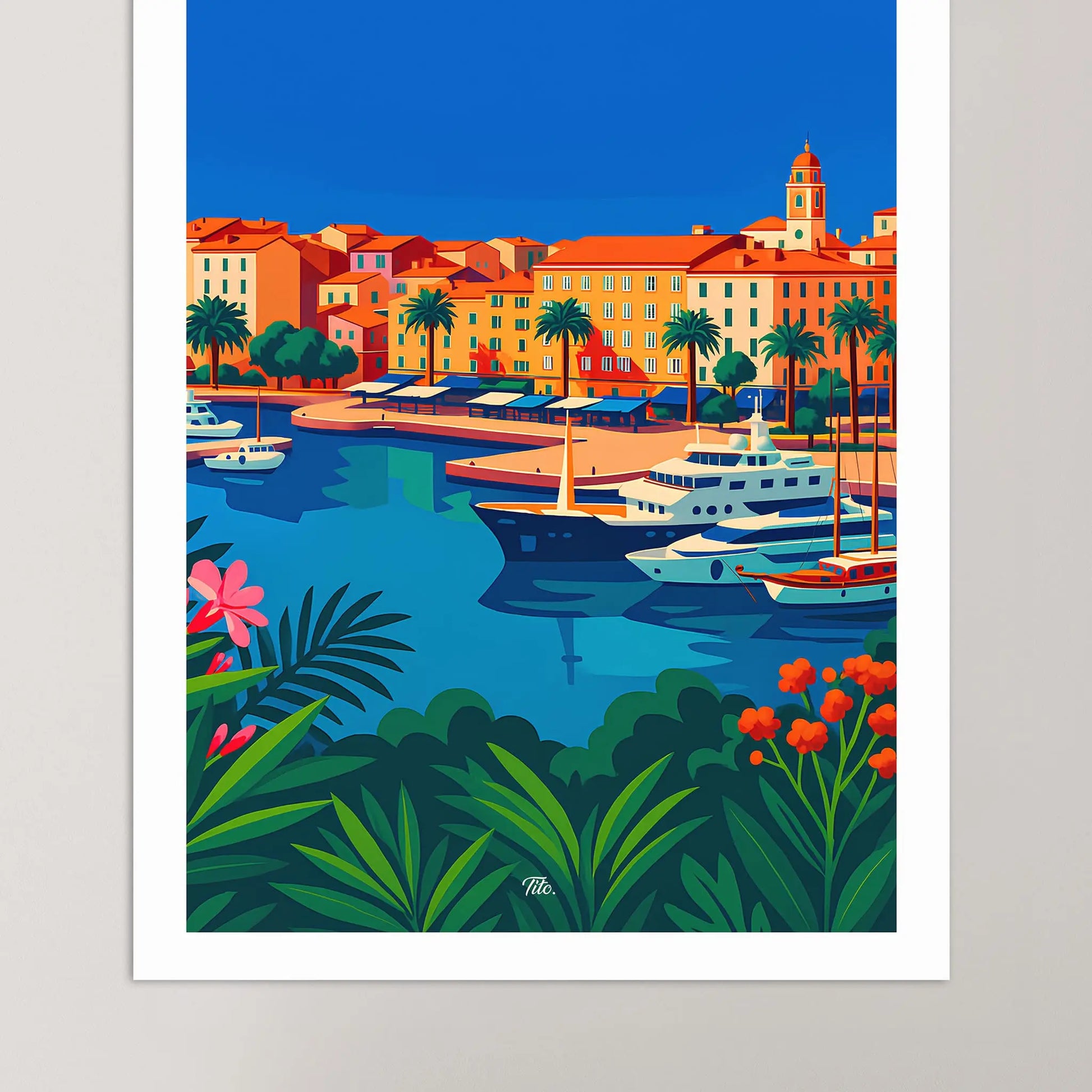 Affiche Ajaccio - Poster vintage, impression artistique murale