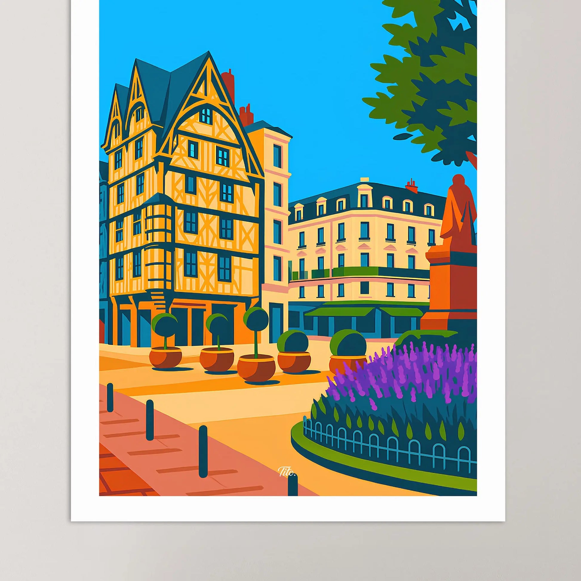 Affiche Angers - Poster vintage, impression artistique murale