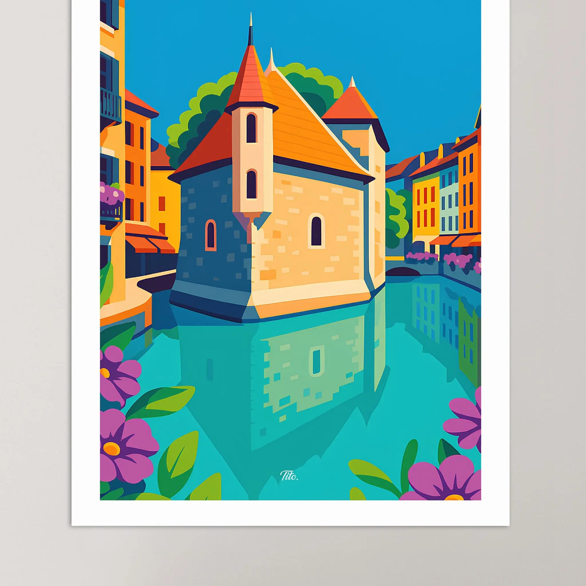 Affiche Annecy - Poster vintage, impression artistique murale