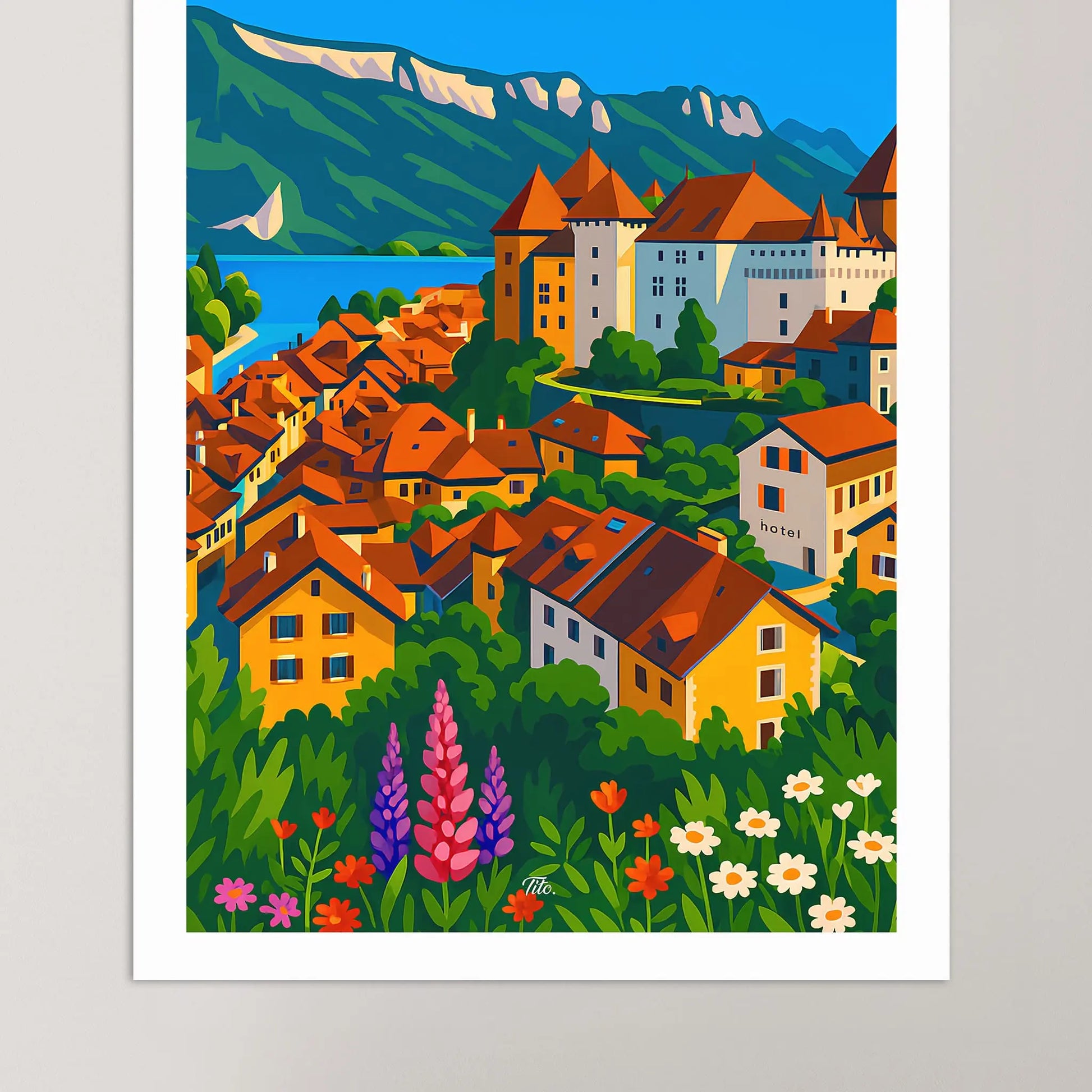 Affiche Annecy - Poster vintage, impression artistique murale