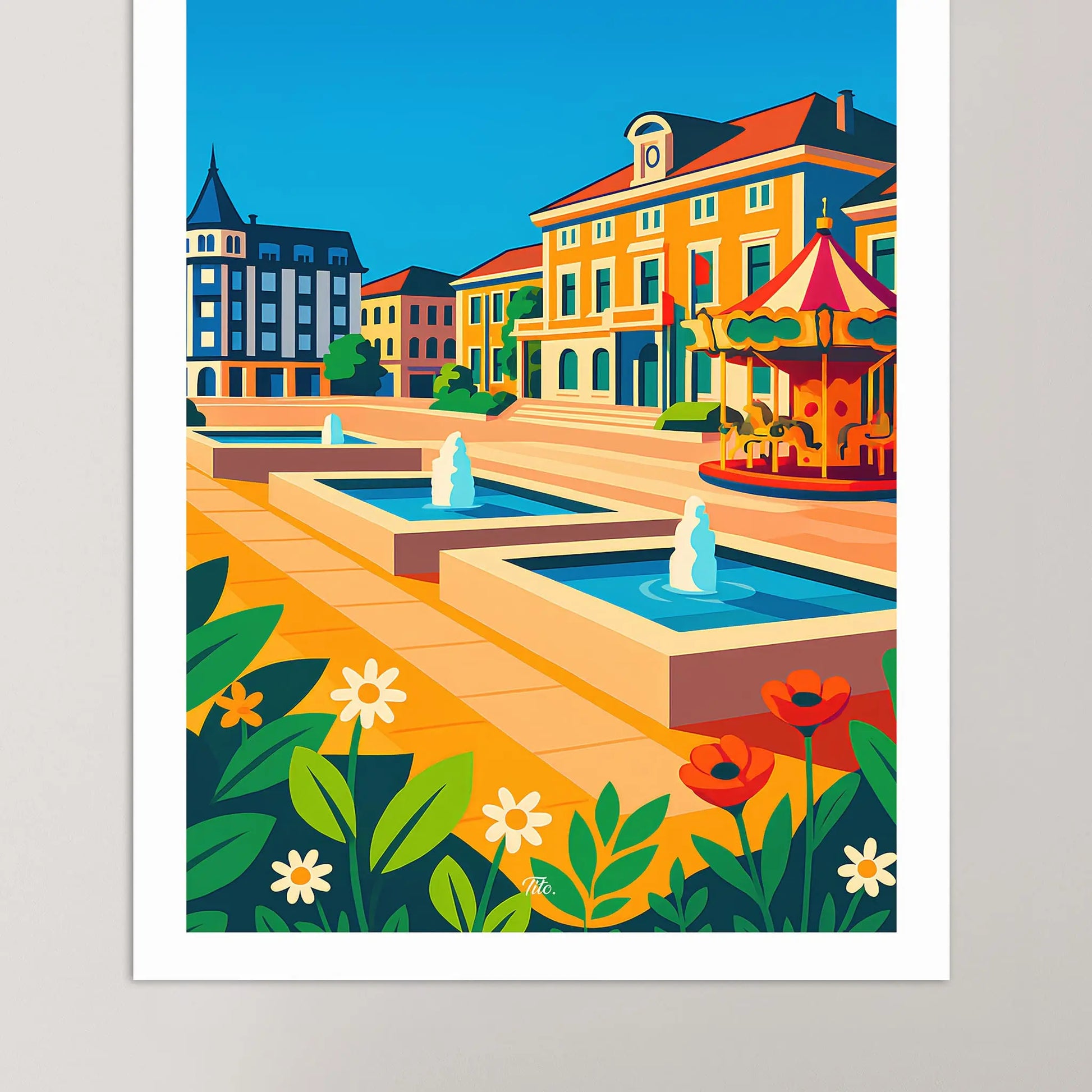 Affiche Annemasse - Poster vintage, impression artistique murale