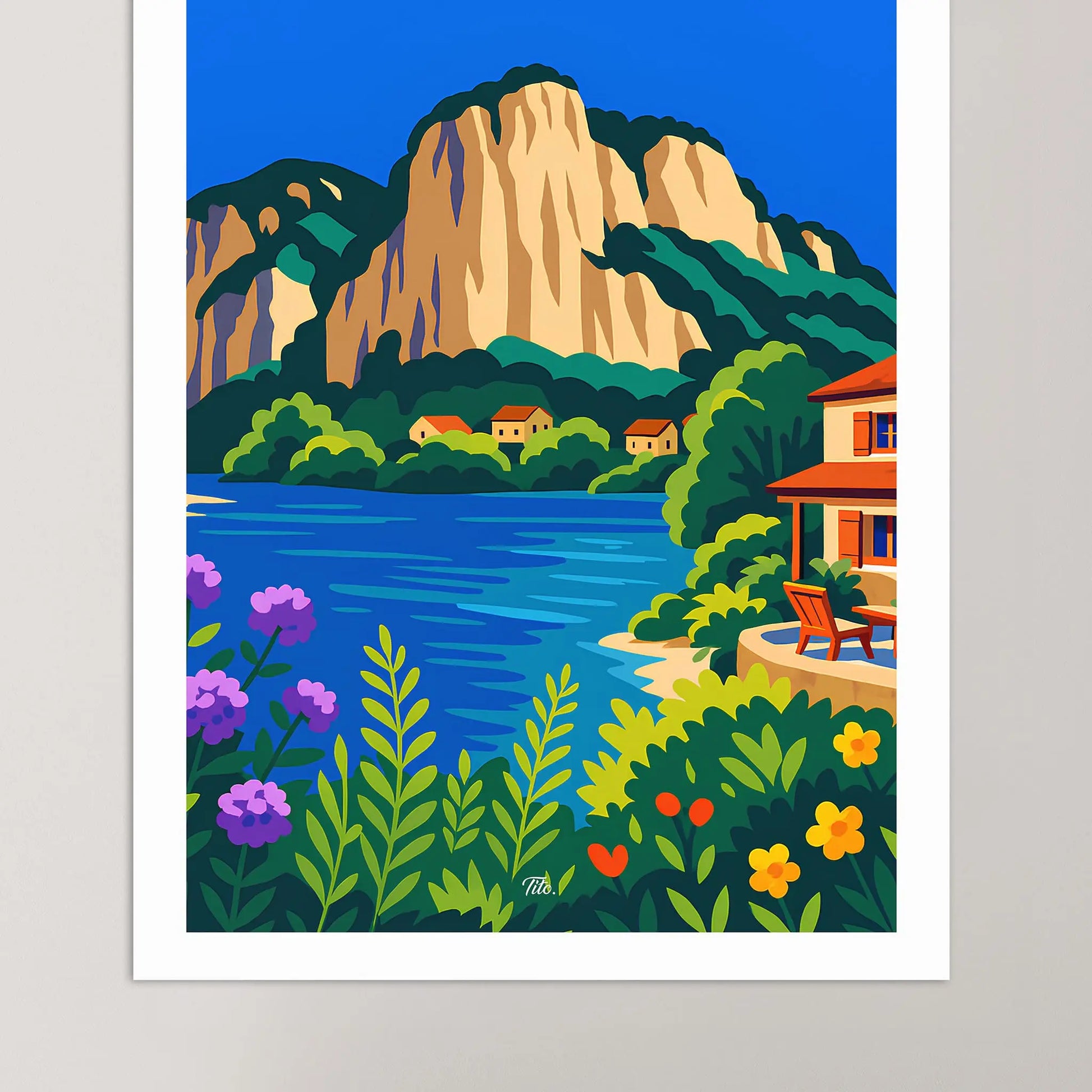 Affiche Ardèche - Poster vintage, impression artistique murale