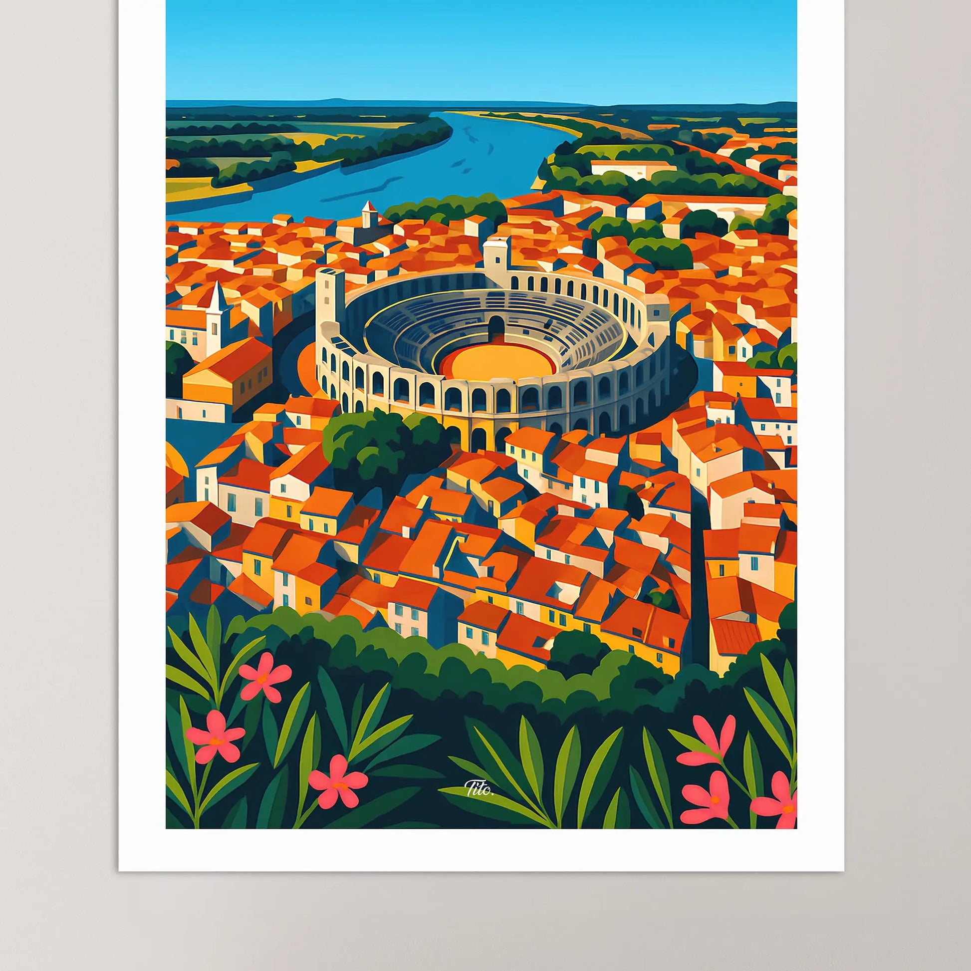 Affiche Arles - Poster vintage, impression artistique murale