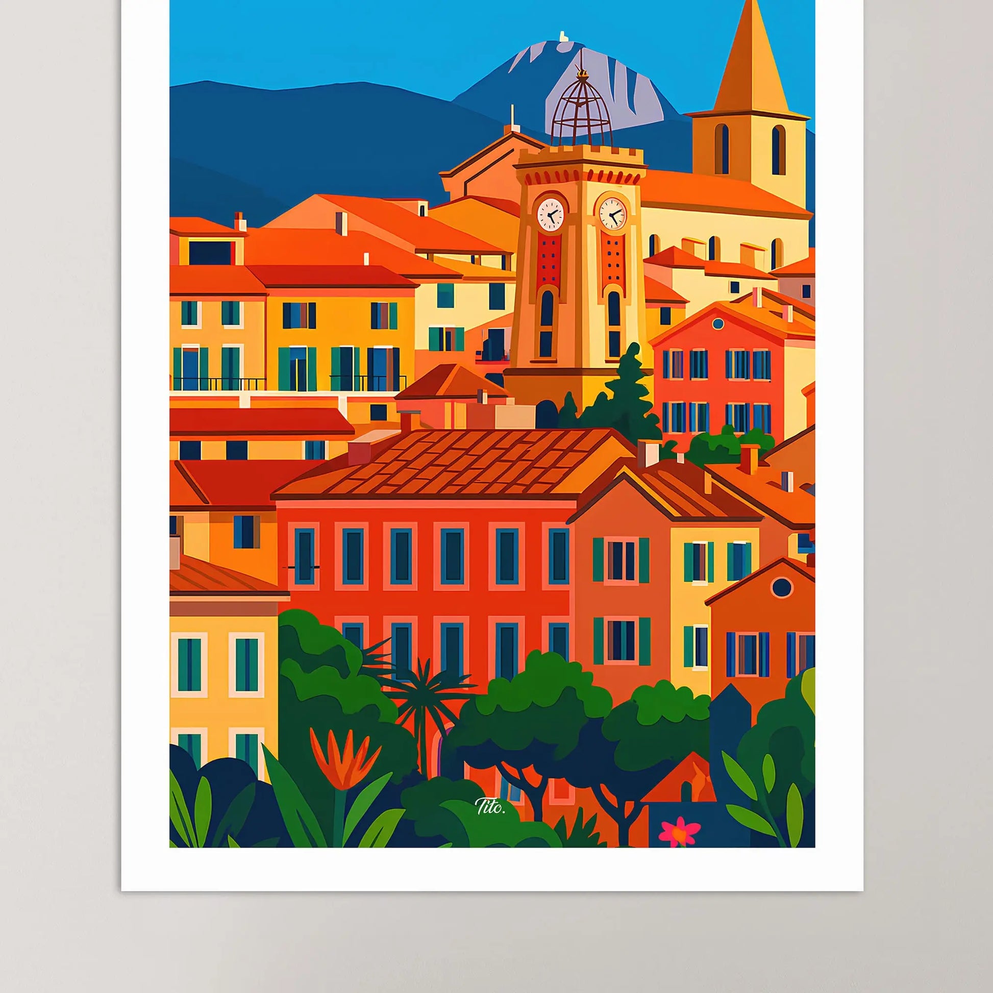 Affiche Aubagne - Poster vintage, impression artistique murale