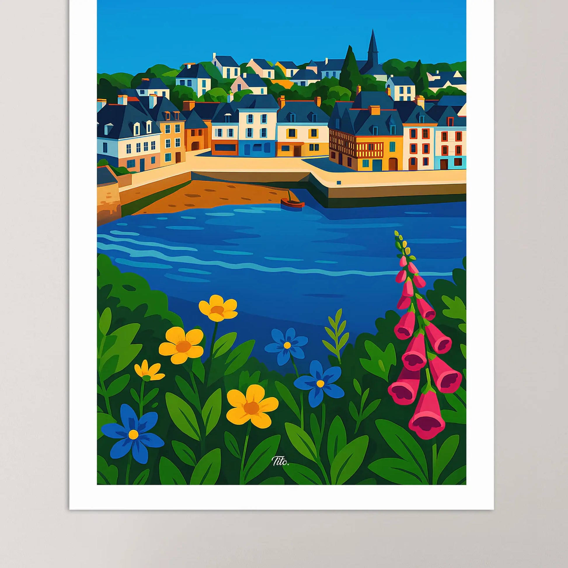 Affiche Auray - Poster vintage, impression artistique murale