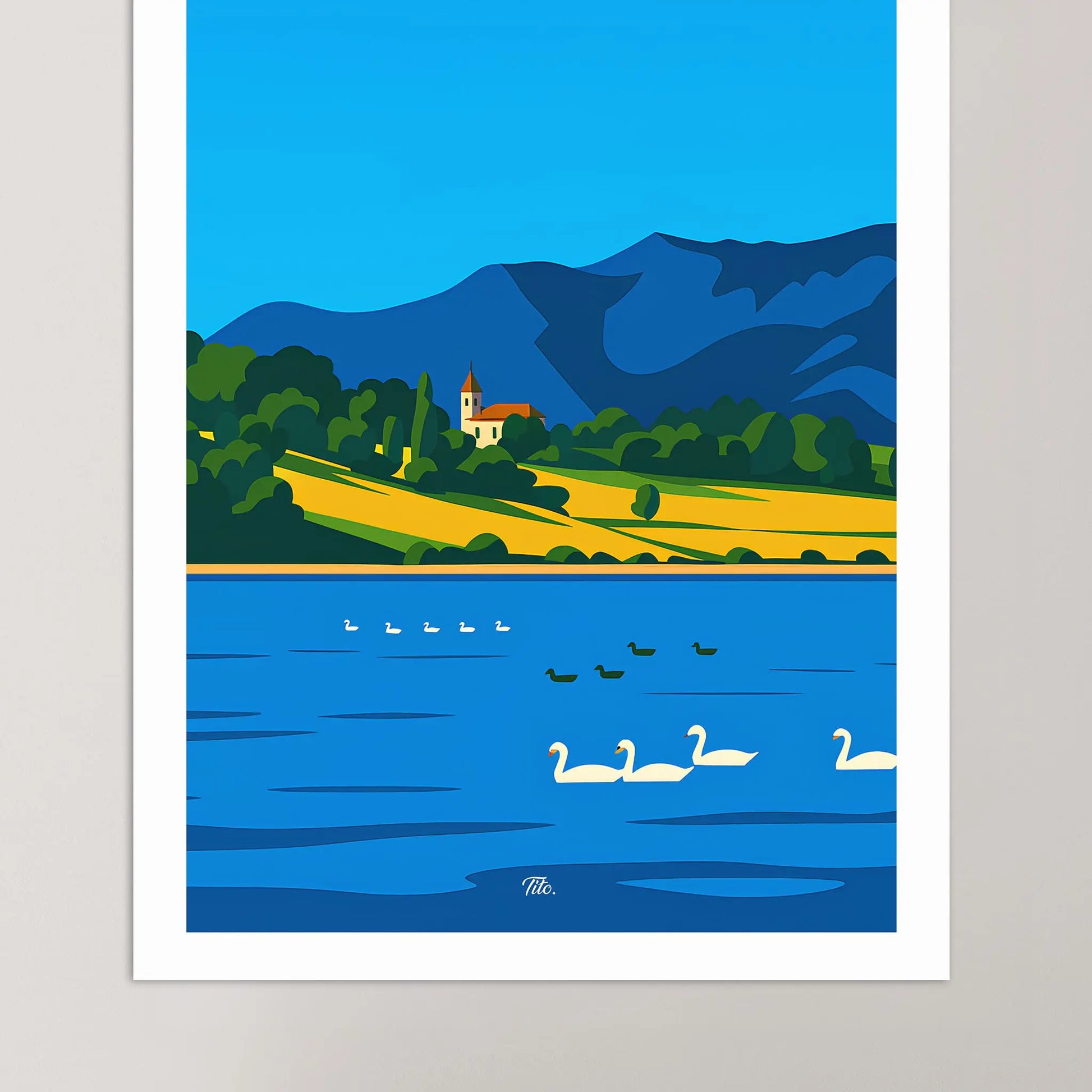 Affiche Auvergne - Poster vintage, impression artistique murale