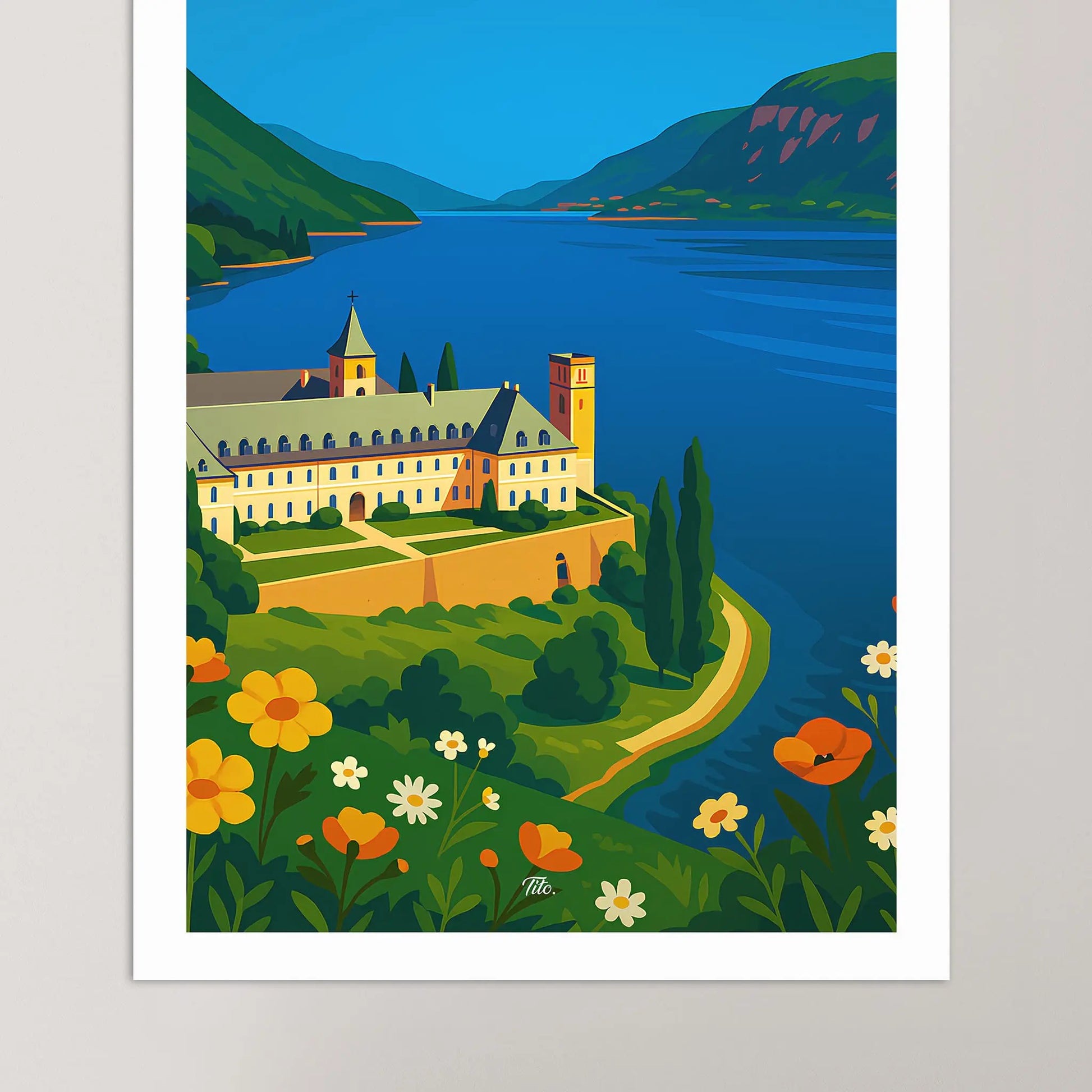 Affiche Auvergne - Poster vintage, impression artistique murale