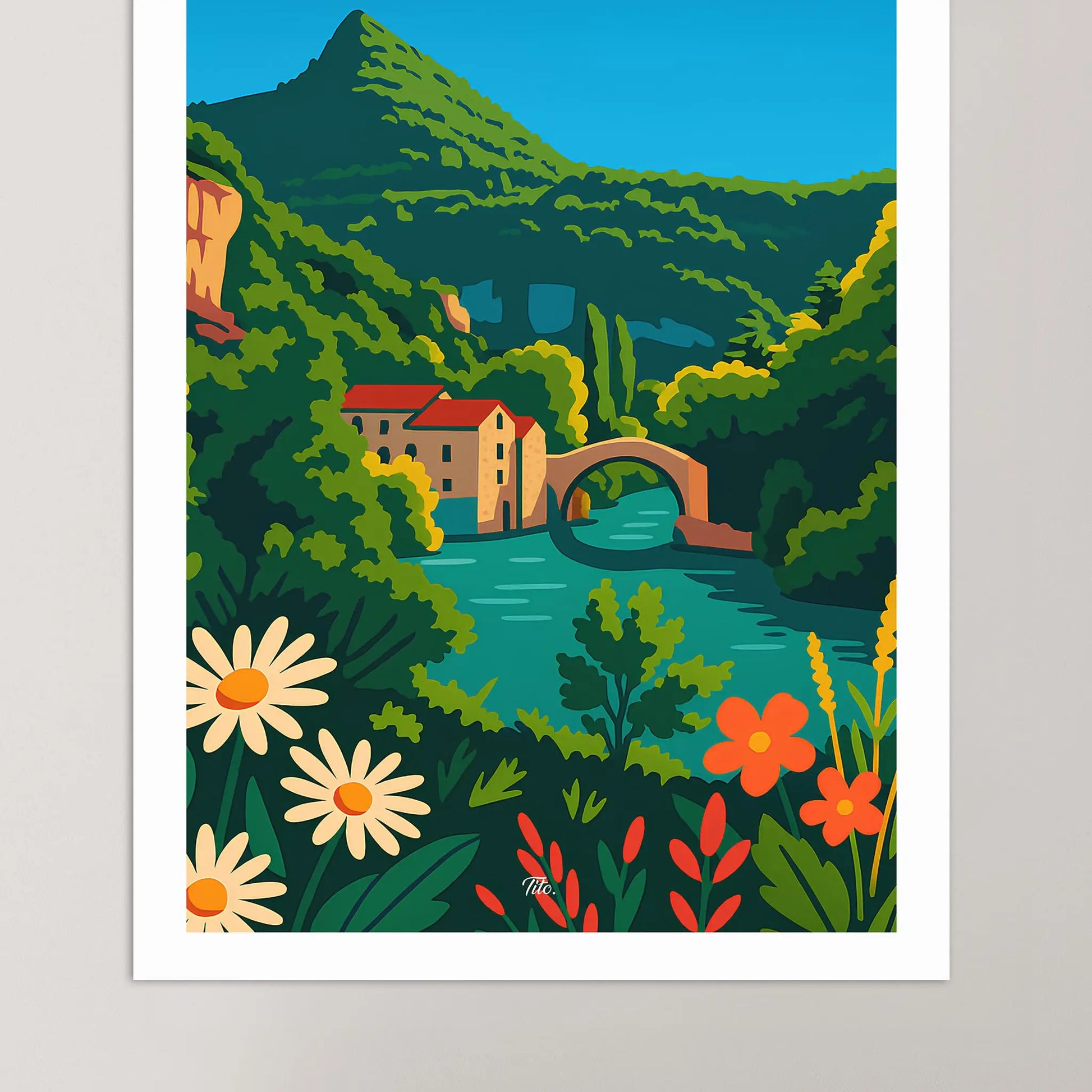 Affiche Aveyron - Poster vintage, impression artistique murale