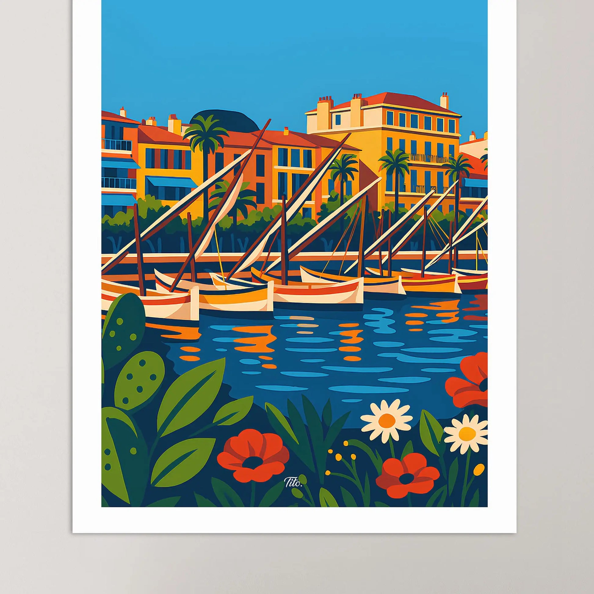 Affiche Bandol - Poster vintage, impression artistique murale