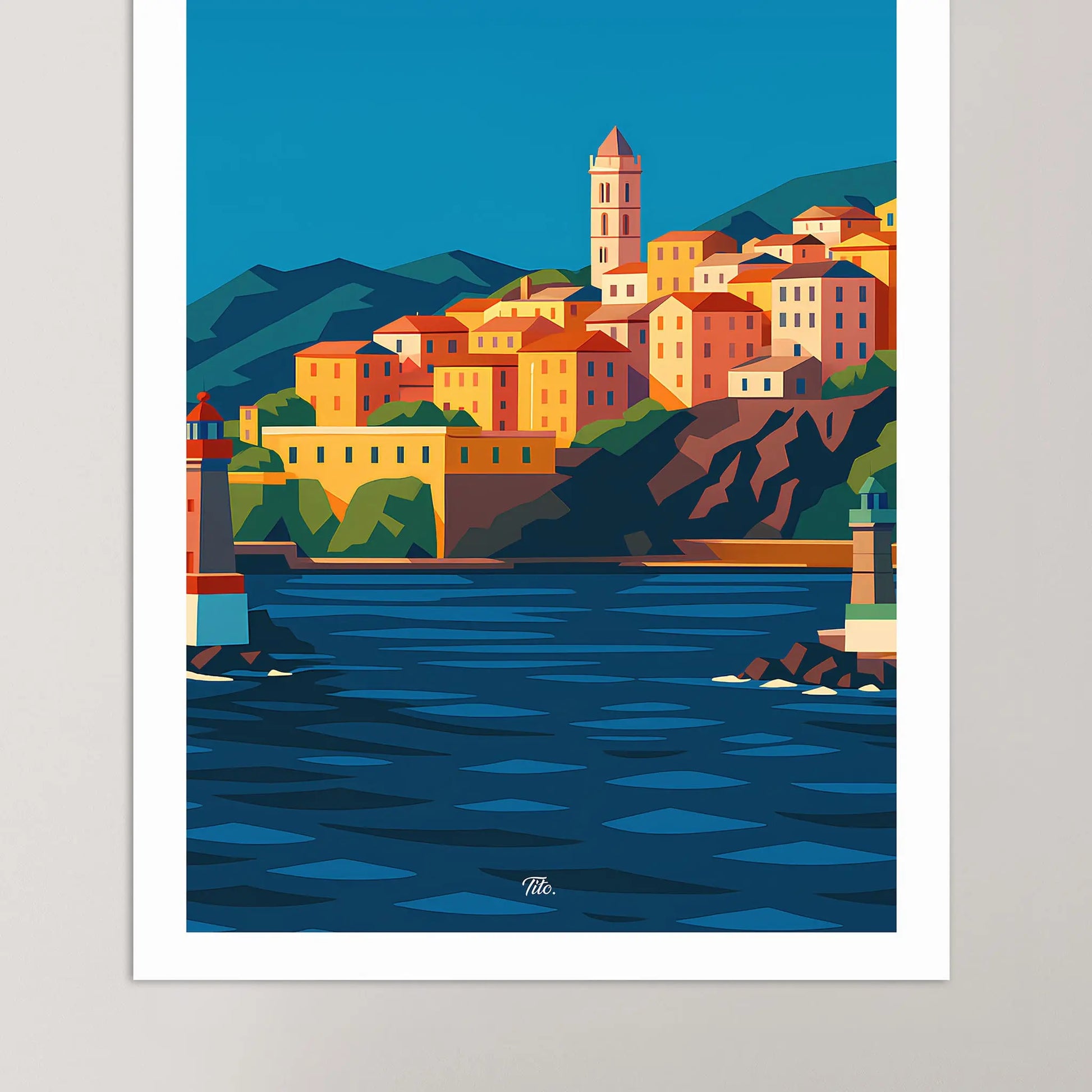 Affiche Bastia - Poster vintage, impression artistique murale
