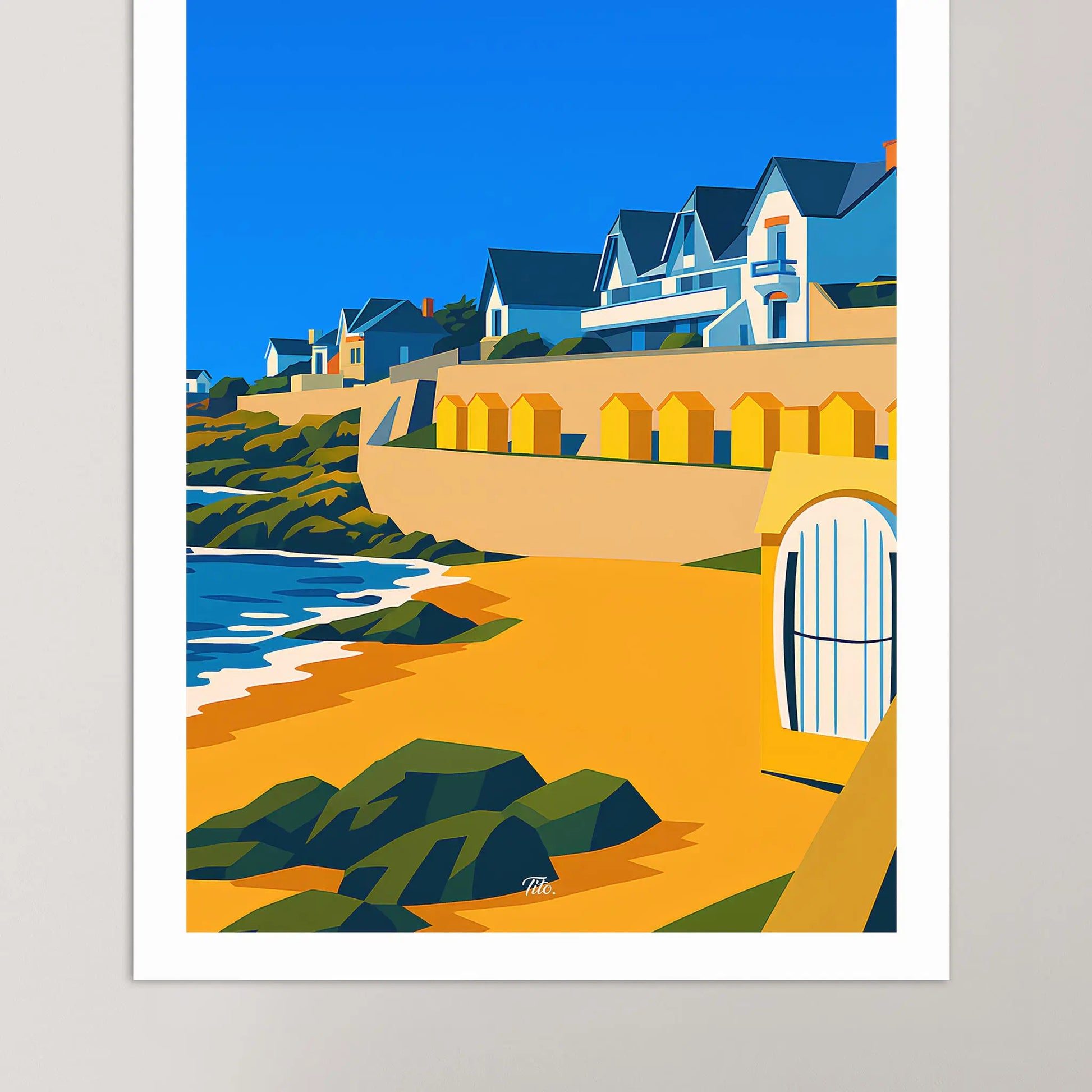 Affiche Batz-sur-Mer - Poster vintage, impression artistique murale