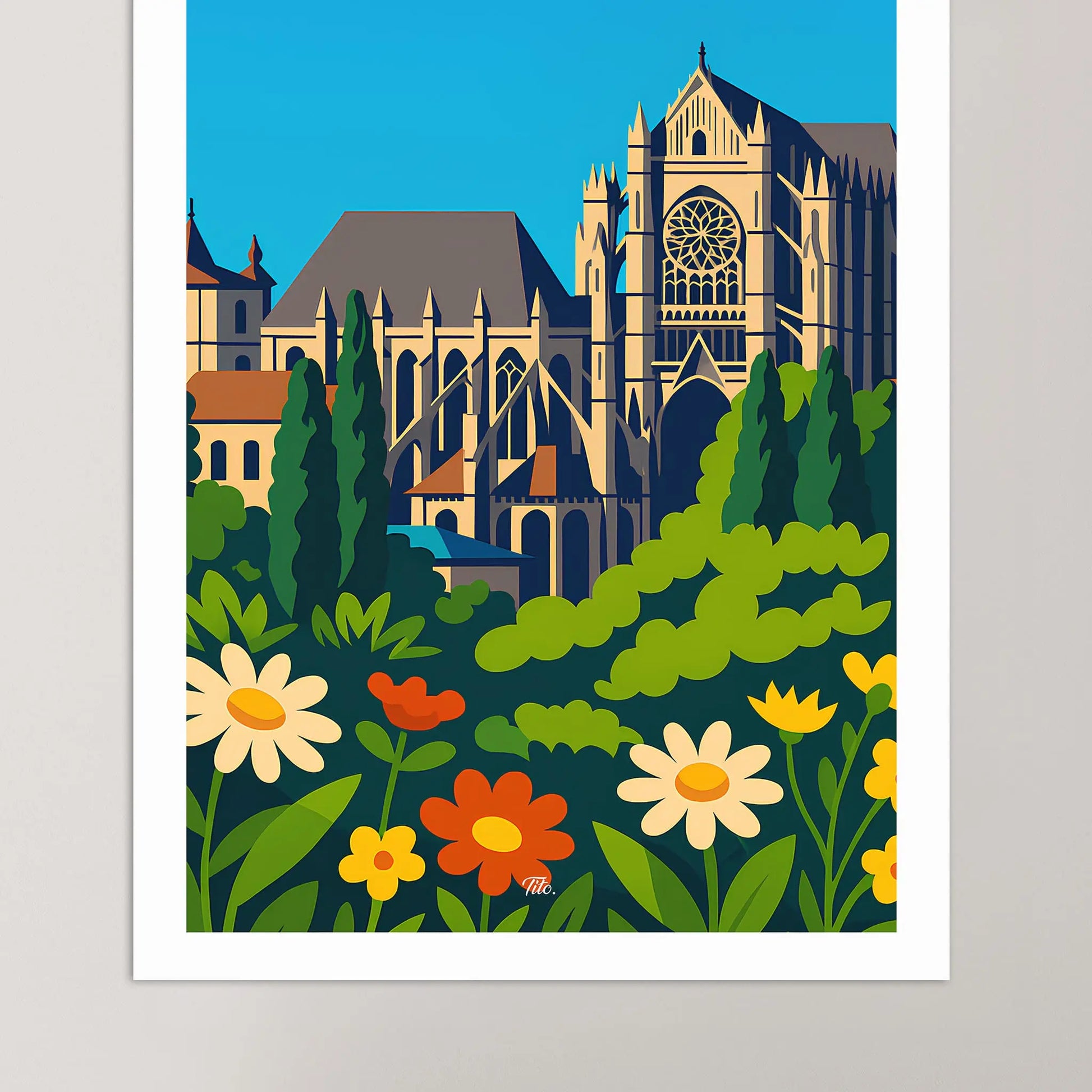 Affiche Beauvais - Poster vintage, impression artistique murale