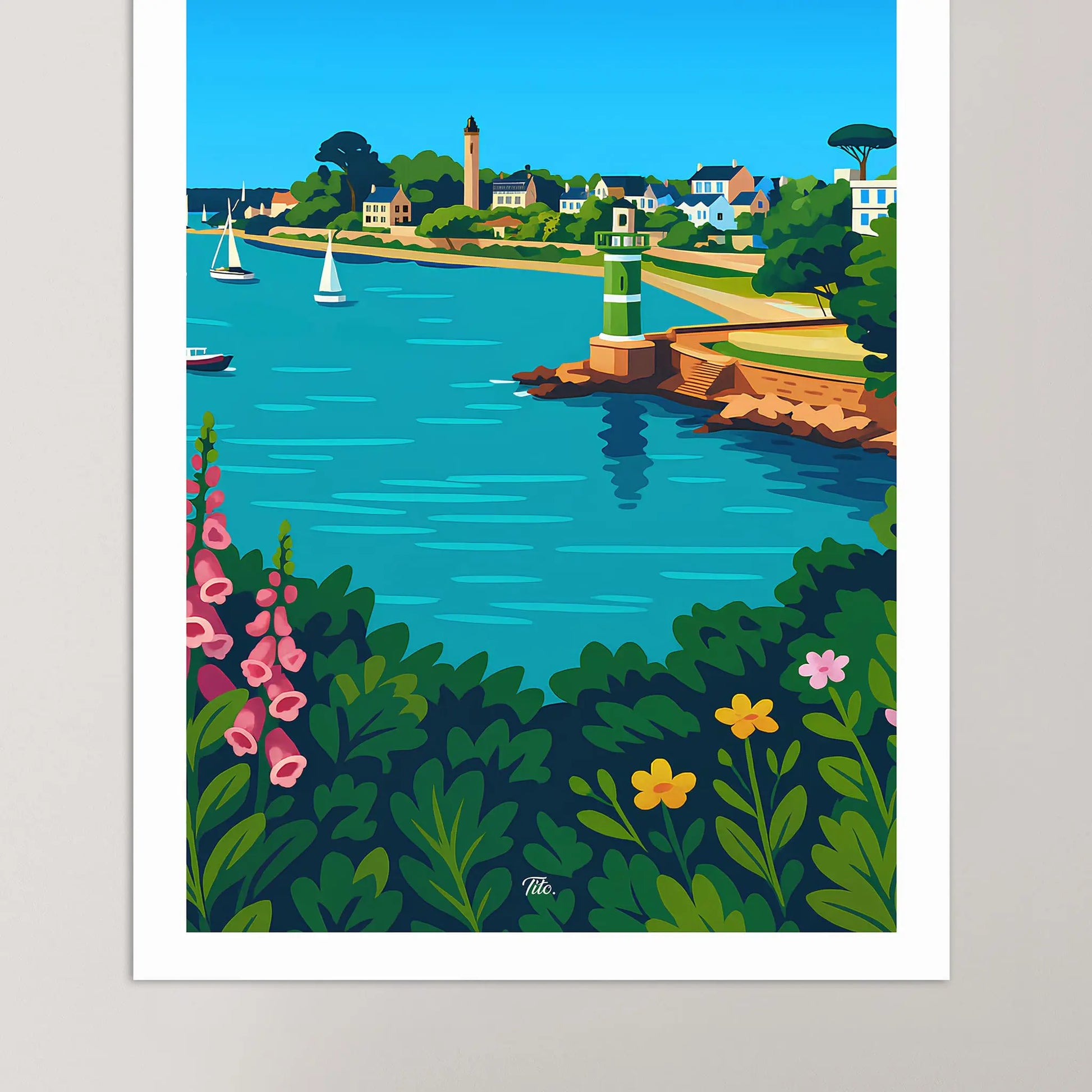 Affiche Bénodet - Poster vintage, impression artistique murale