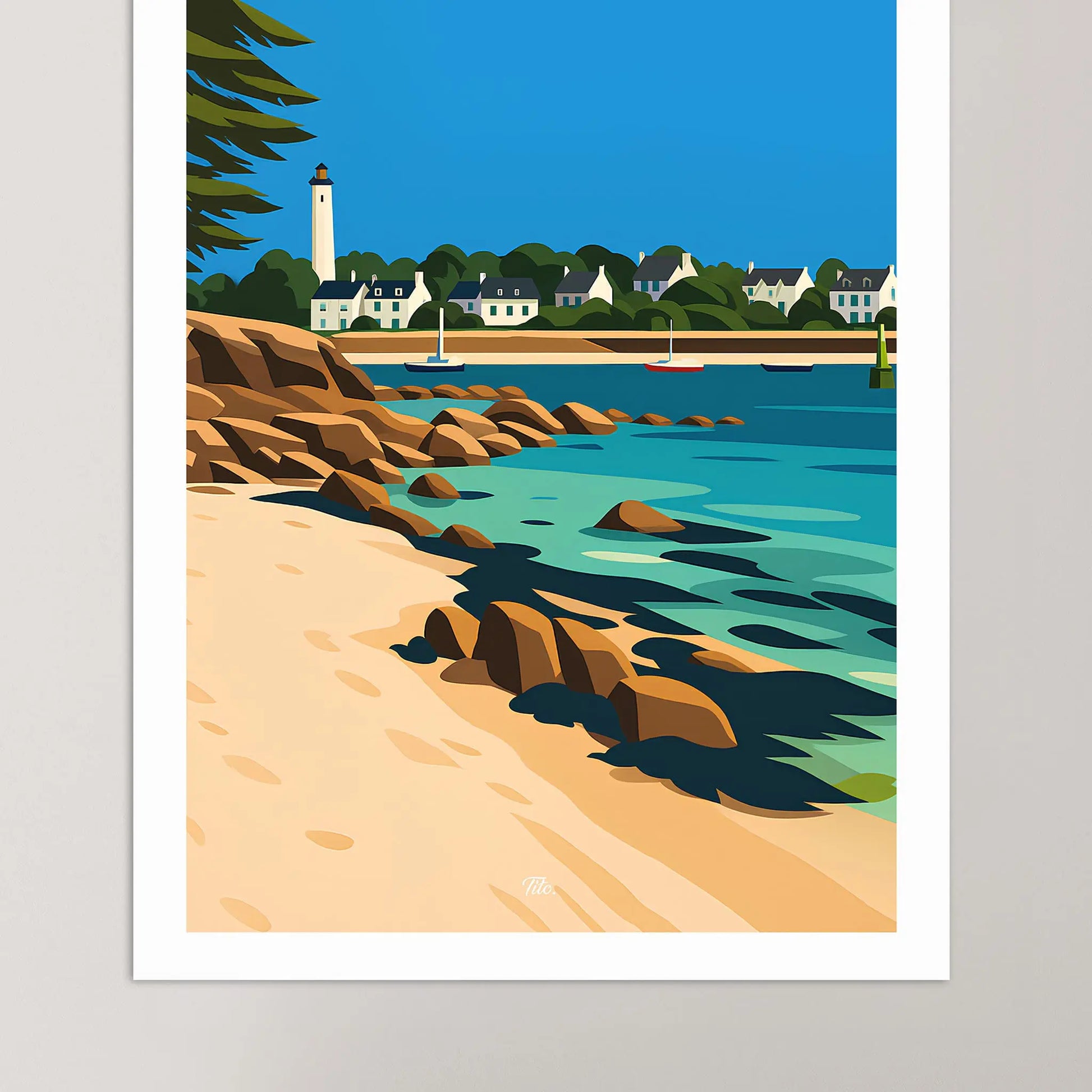 Affiche Bénodet - Poster vintage, impression artistique murale