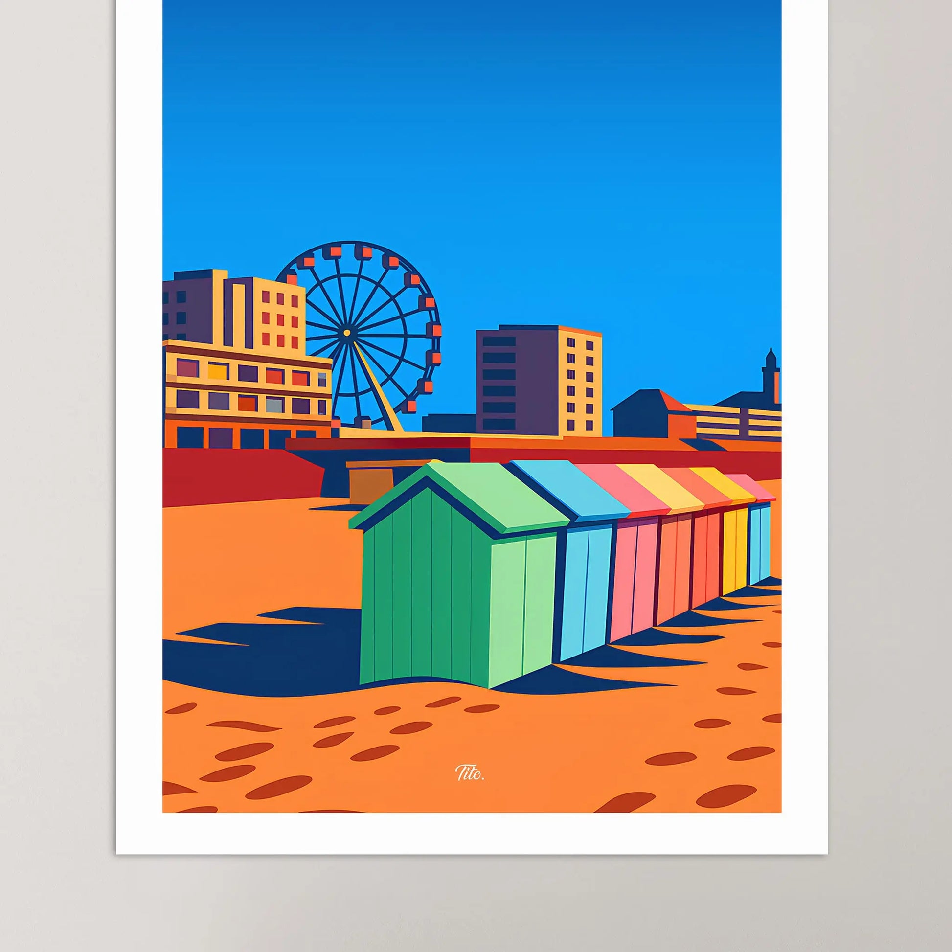 Affiche Berck - Poster vintage, impression artistique murale