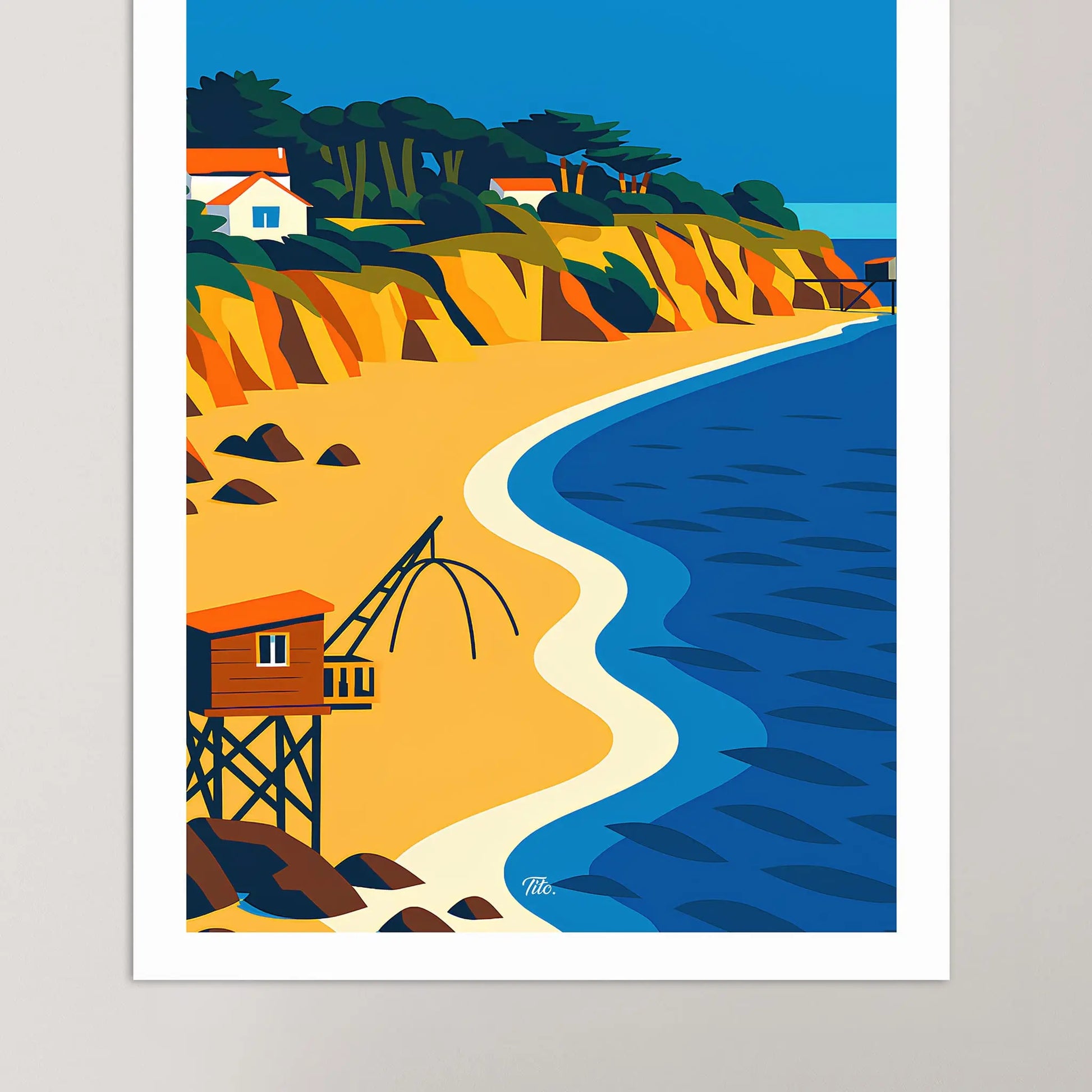 Affiche La Bernerie-en-Retz - Poster vintage, impression artistique murale