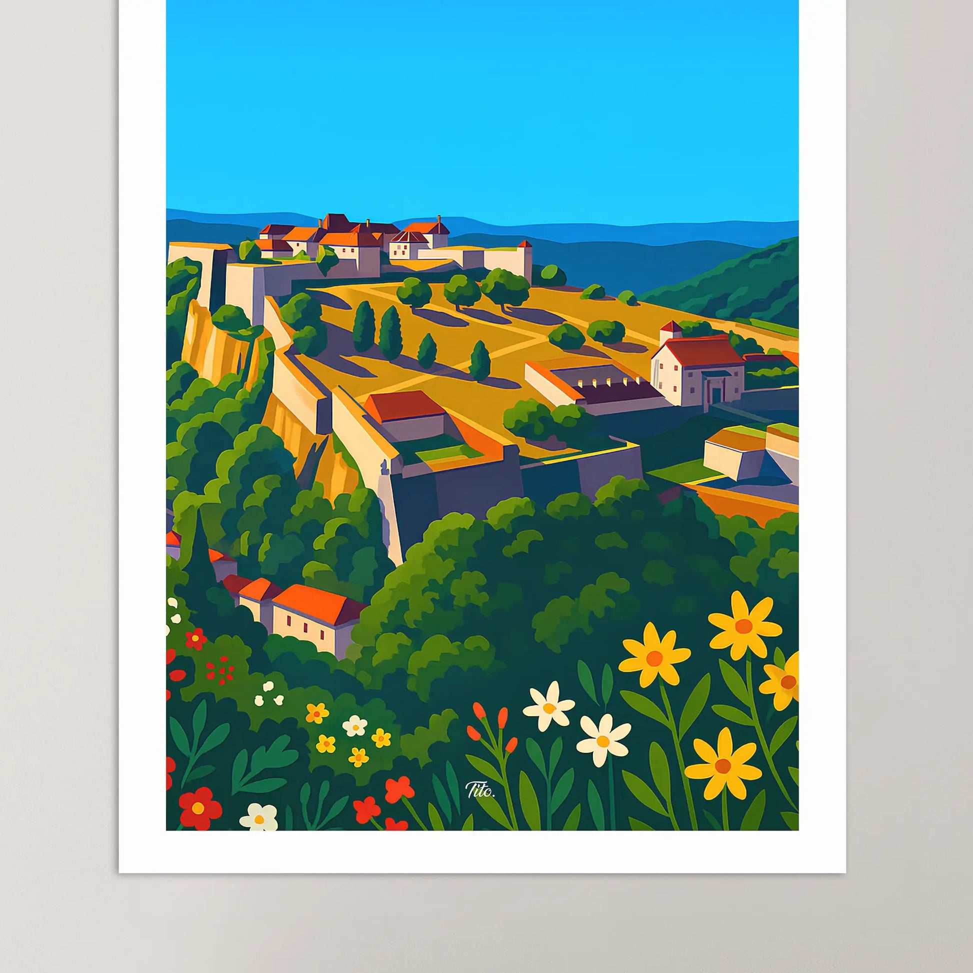 Affiche Besançon - Poster vintage, impression artistique murale