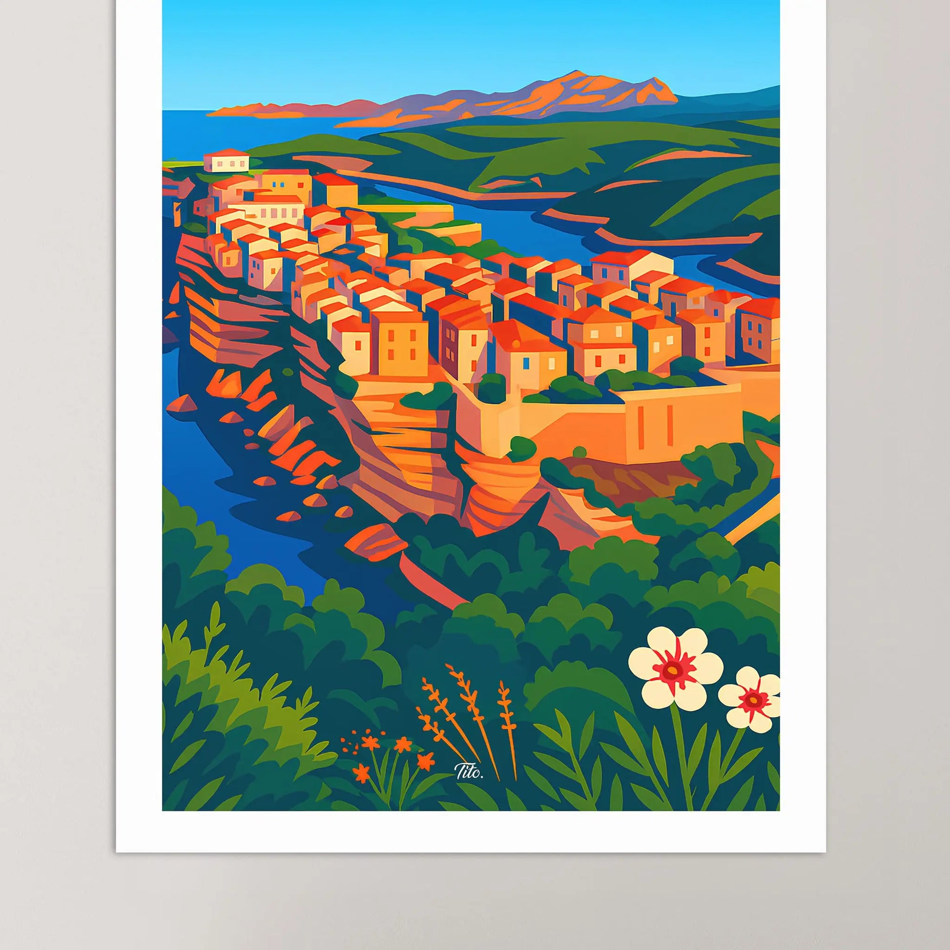 Affiche Bonifacio - Poster vintage, impression artistique murale